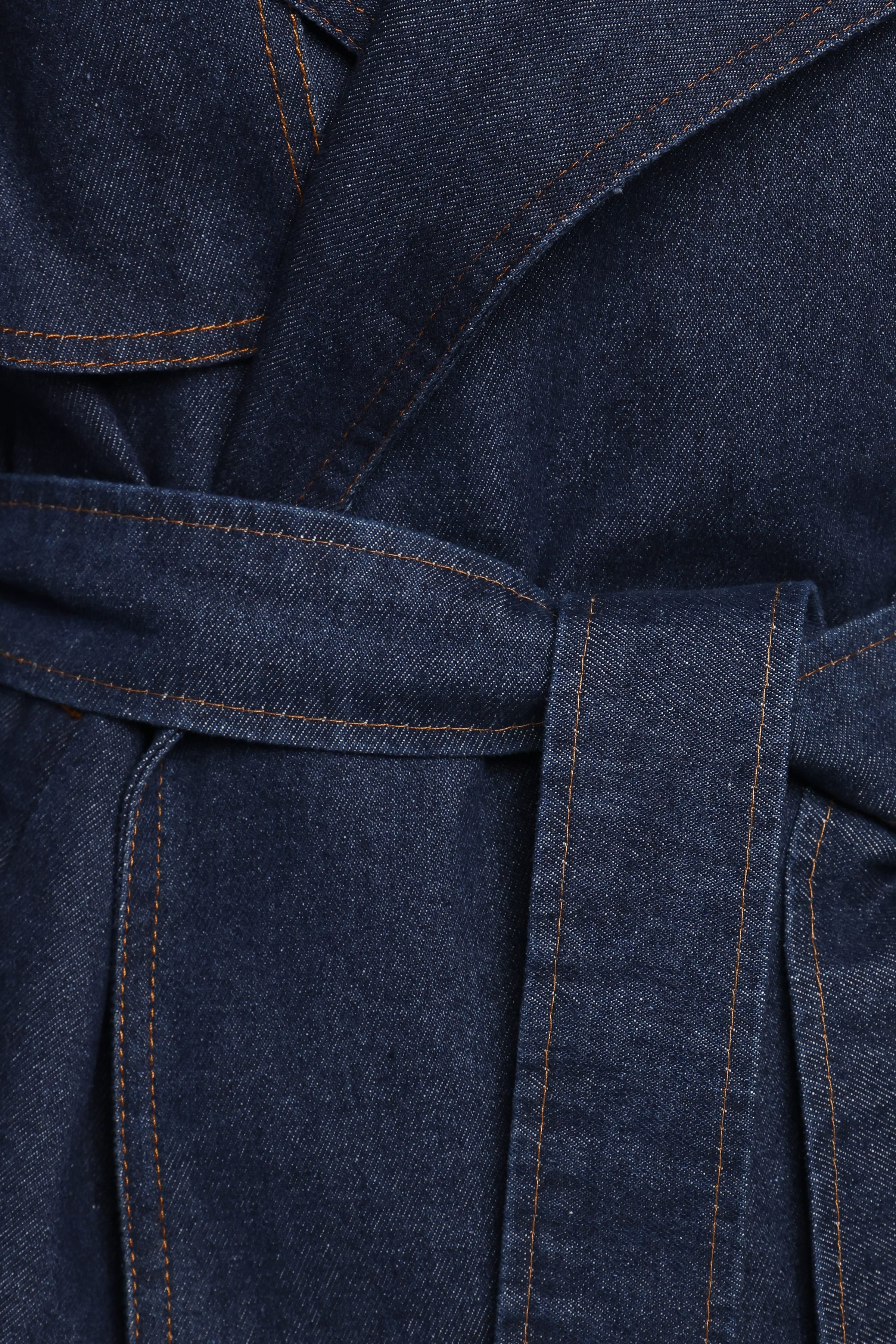 OUTERWEAR Miranda Cropped Denim Trench - Indigo Wash