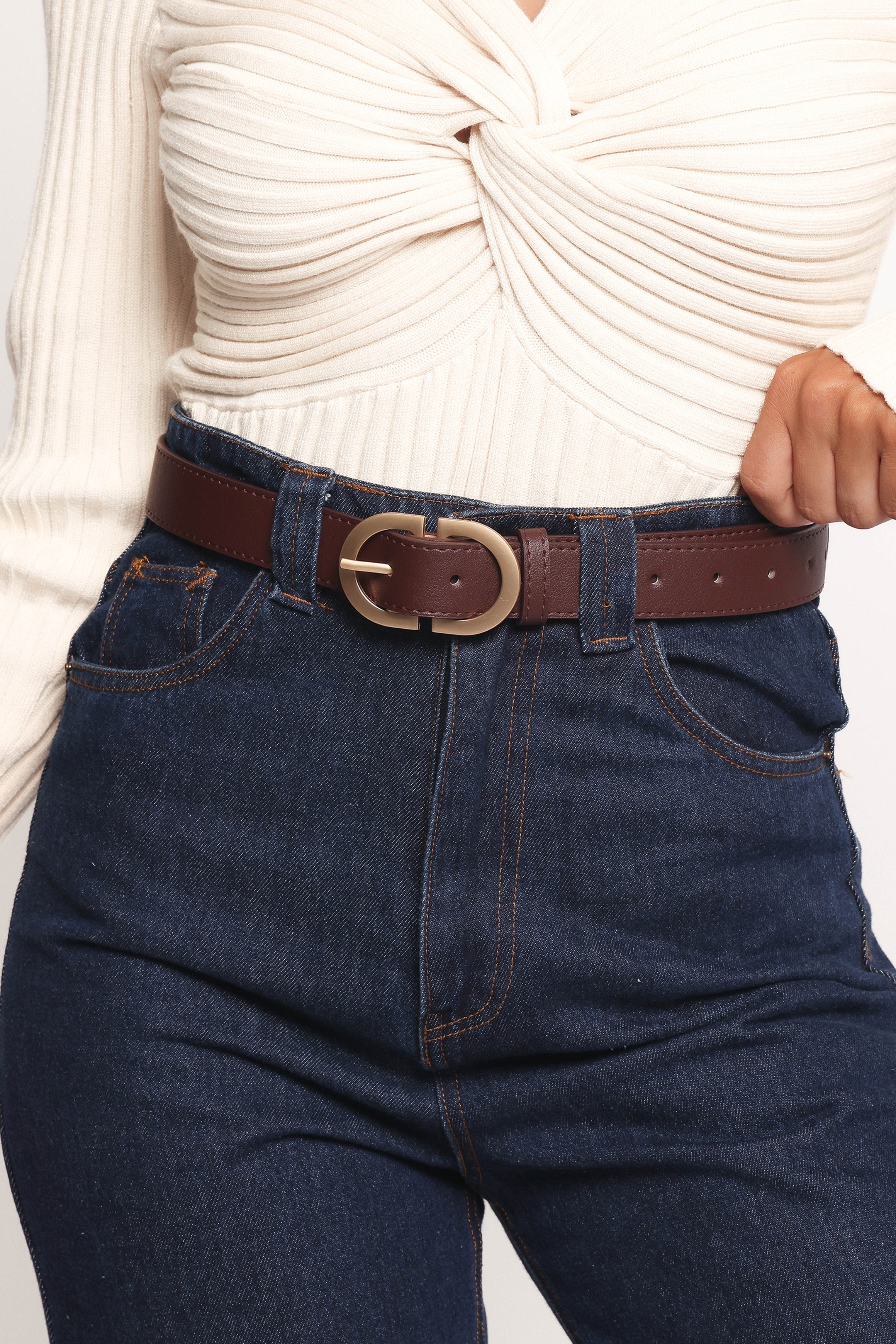 Petal and Pup USA ACCESSORIES Abbott Belt - Dark Brown One Size