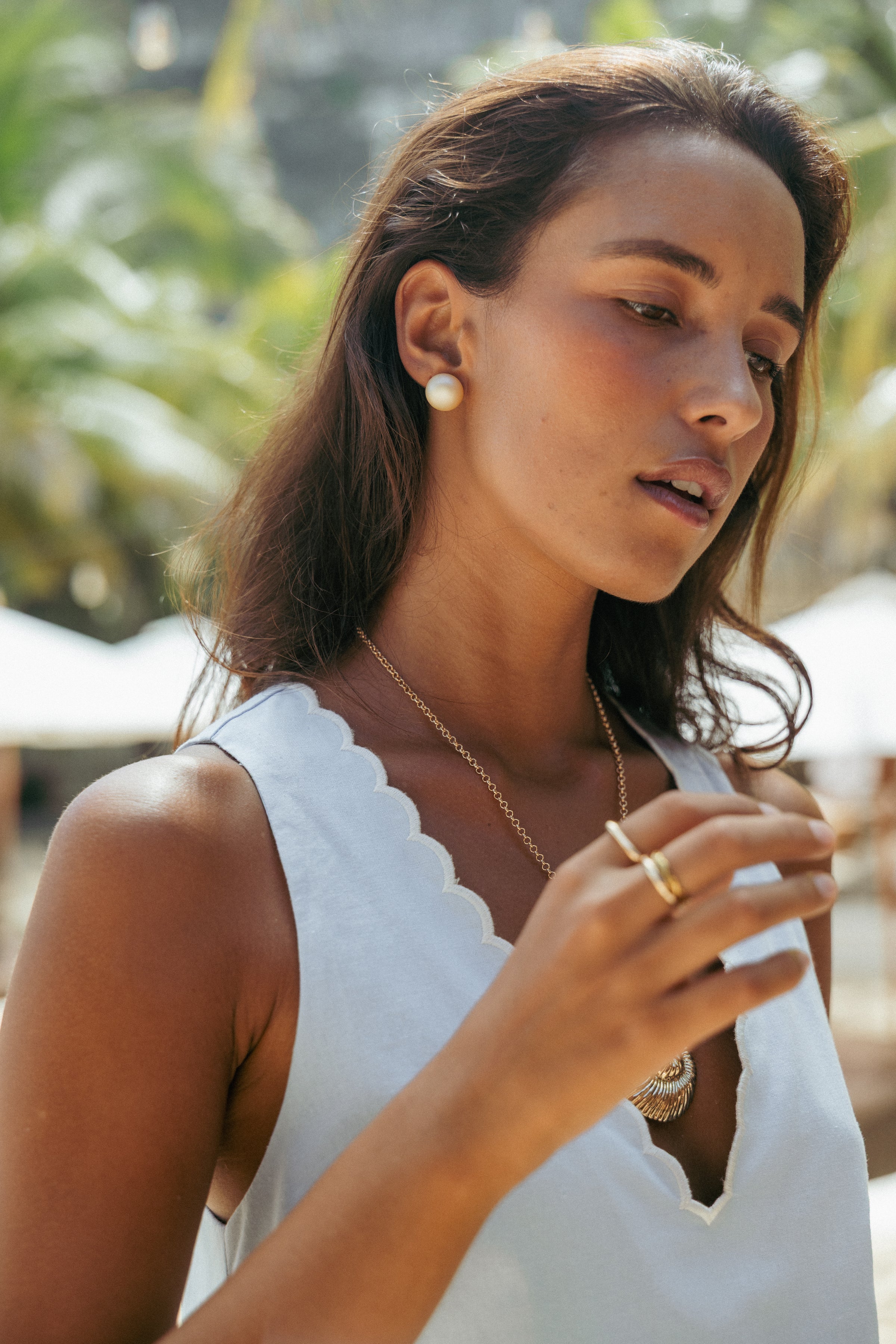 Petal and Pup USA ACCESSORIES Adalee Stud Earrings - Pearl One Size