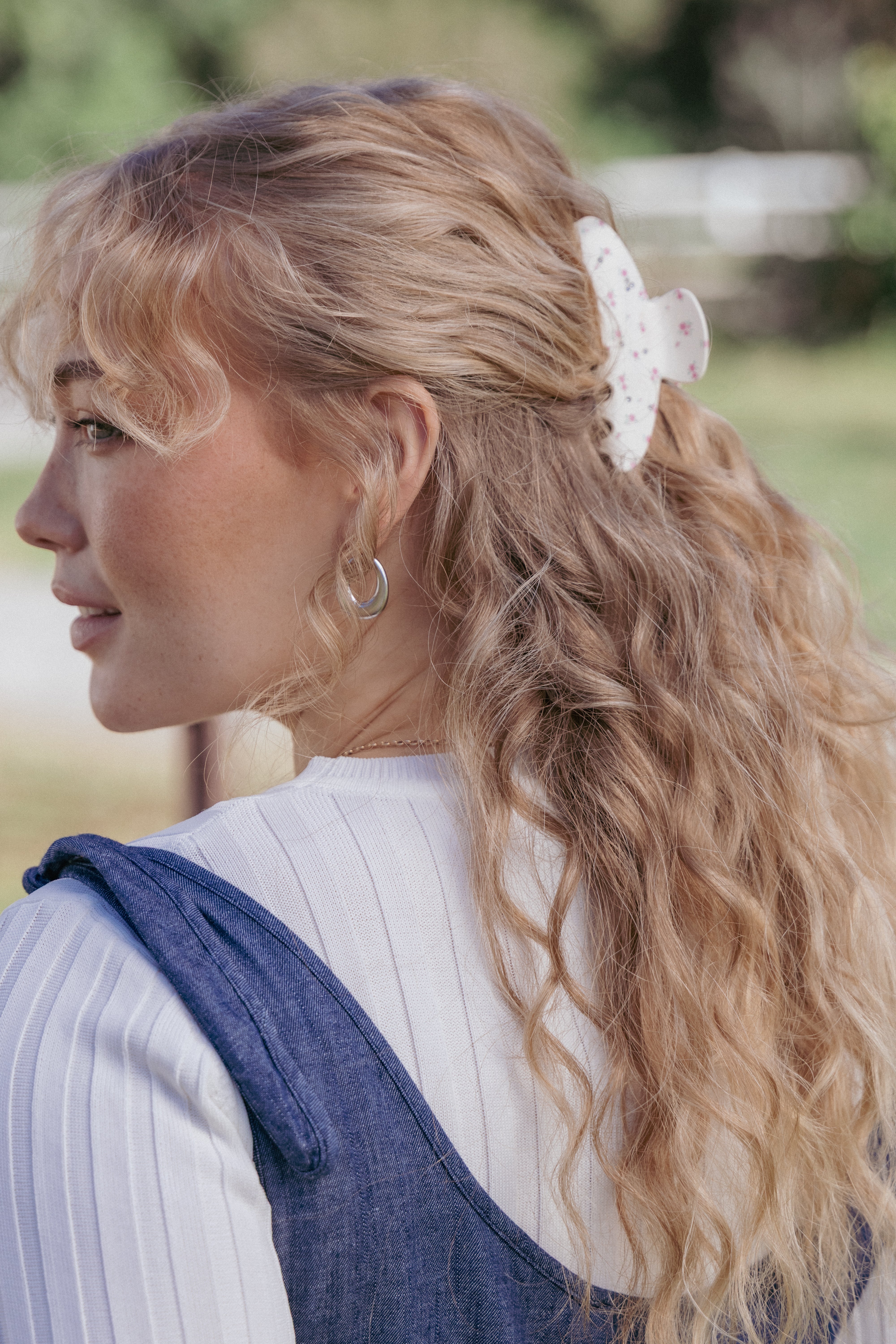 Petal and Pup USA ACCESSORIES Adelaide Hair Clip - Cream Floral One Size