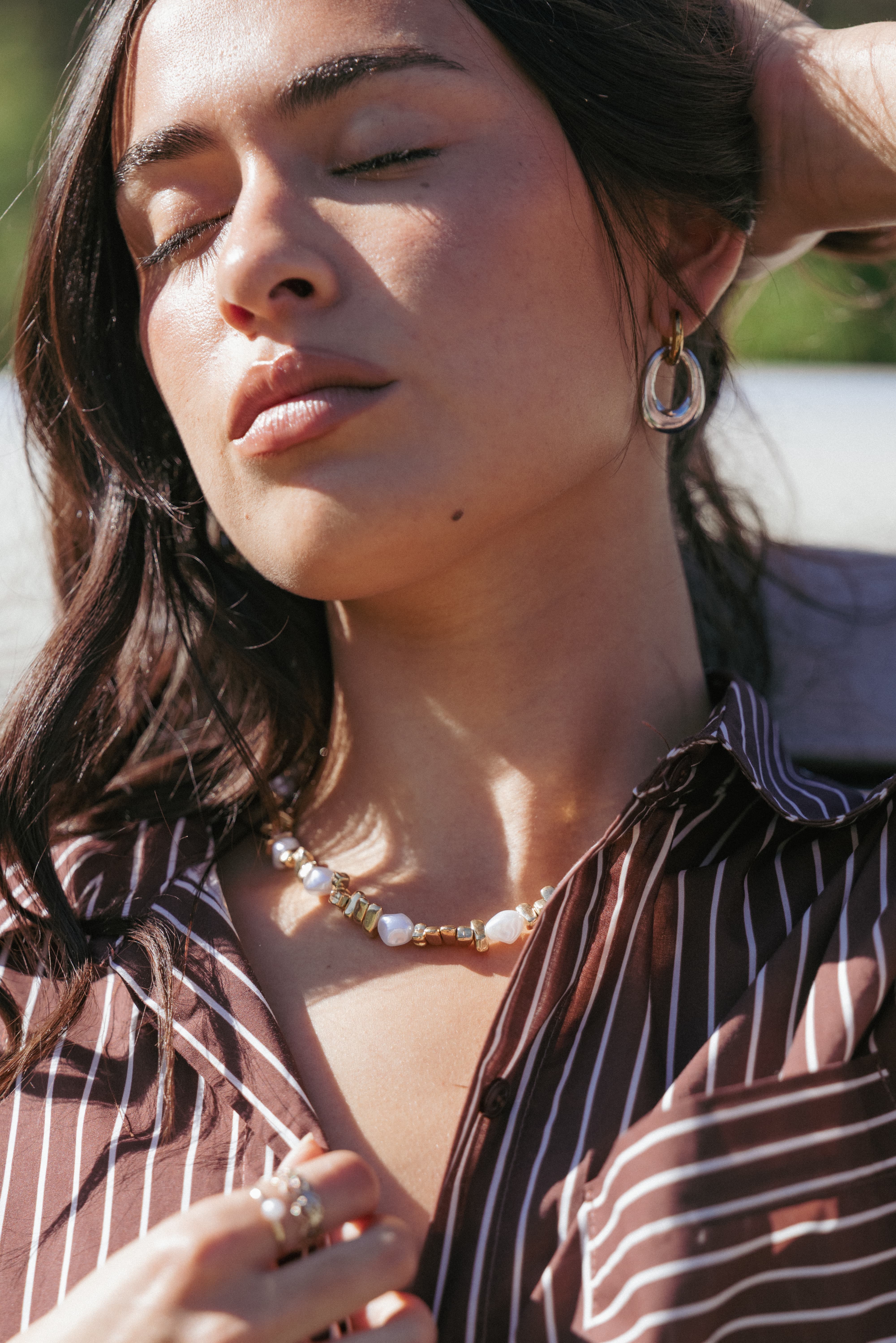 Petal and Pup USA ACCESSORIES Aisling Necklace - Gold/Pearl One Size