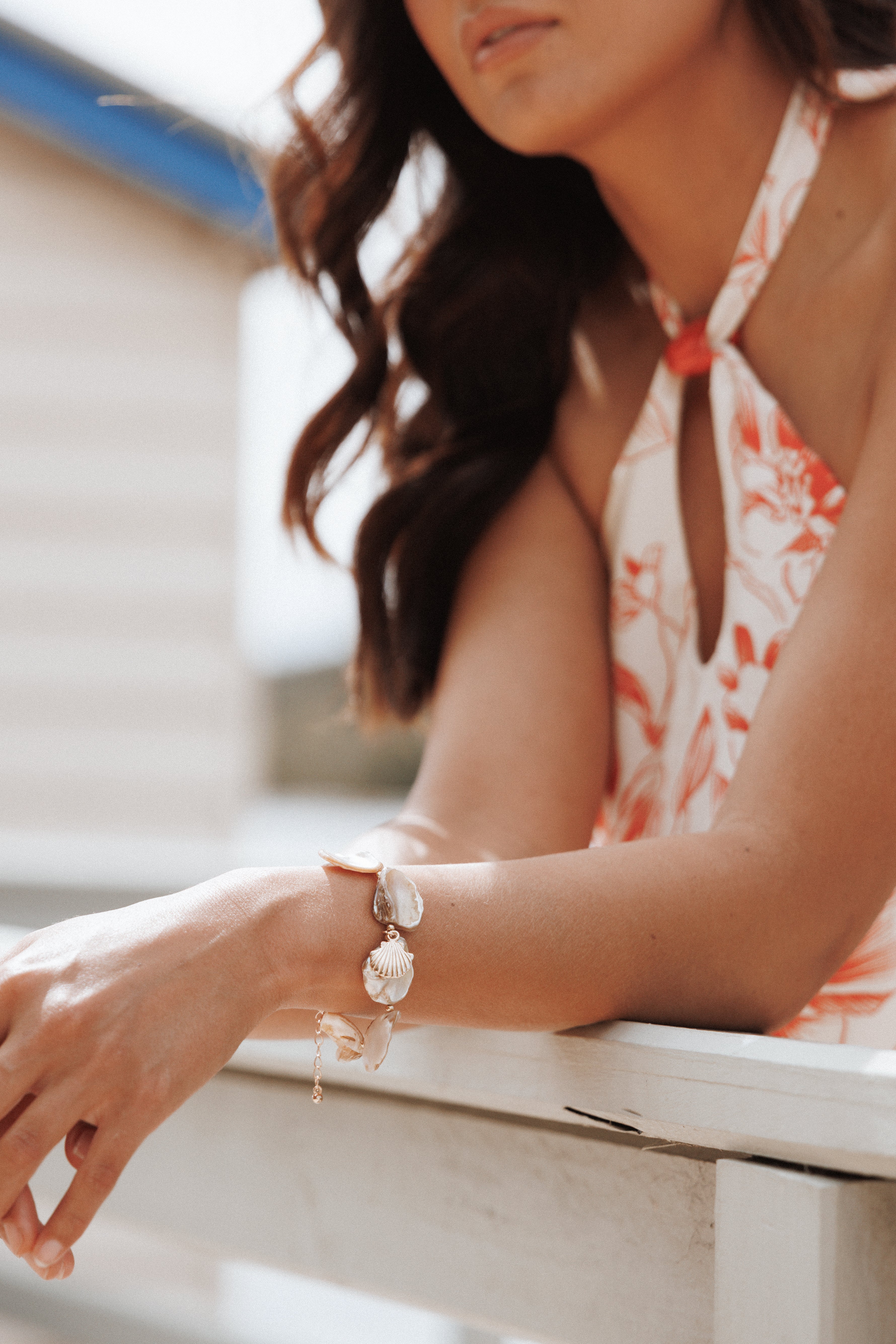 Petal and Pup USA ACCESSORIES Astrid Shell Bracelet - Gold One Size