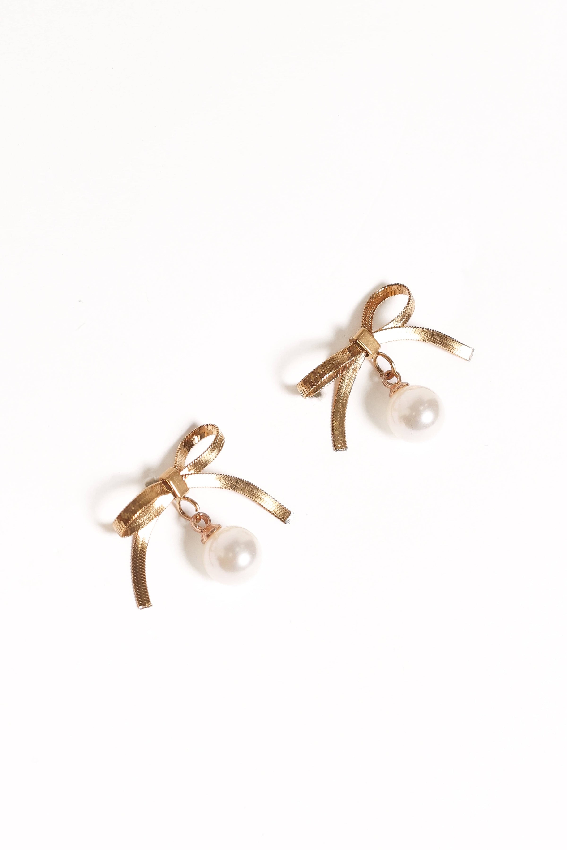Petal and Pup USA ACCESSORIES Aurora Bow Earrings - Gold One Size