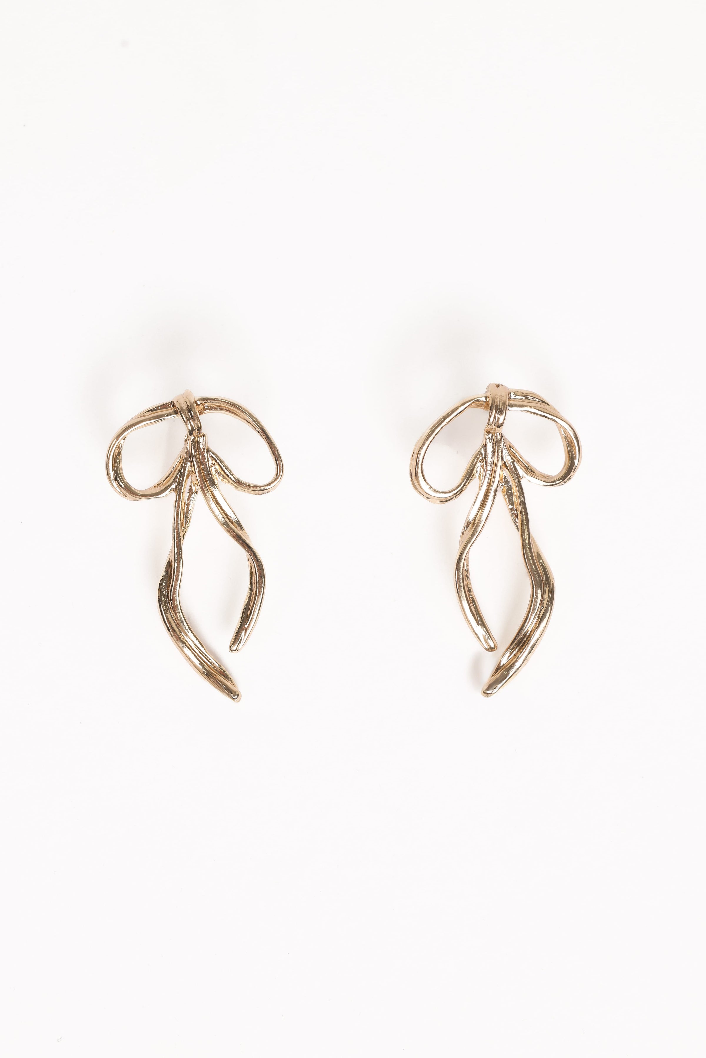 Petal and Pup USA ACCESSORIES Avery Bow Earrings - Gold One Size