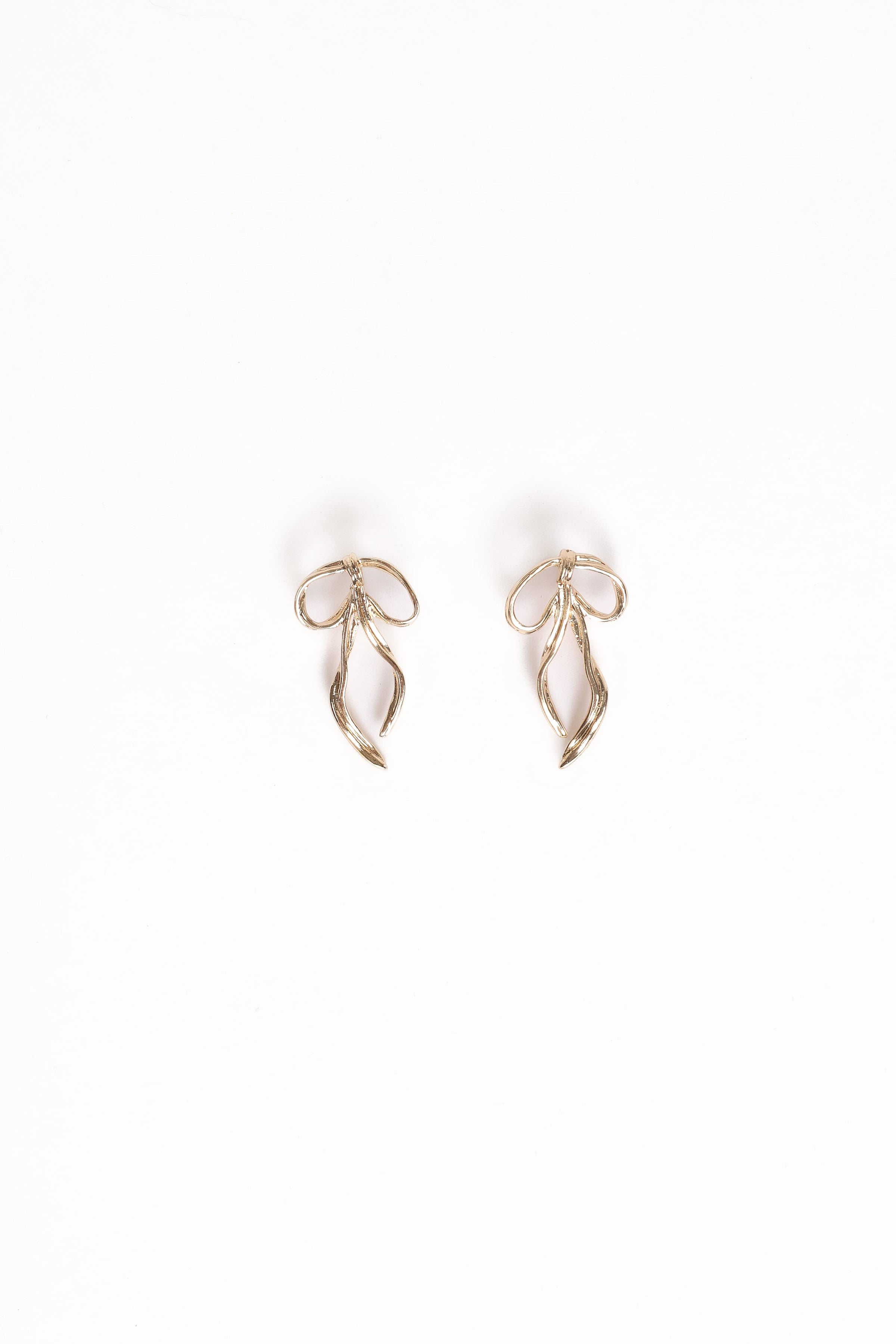 Petal and Pup USA ACCESSORIES Avery Bow Earrings - Gold One Size