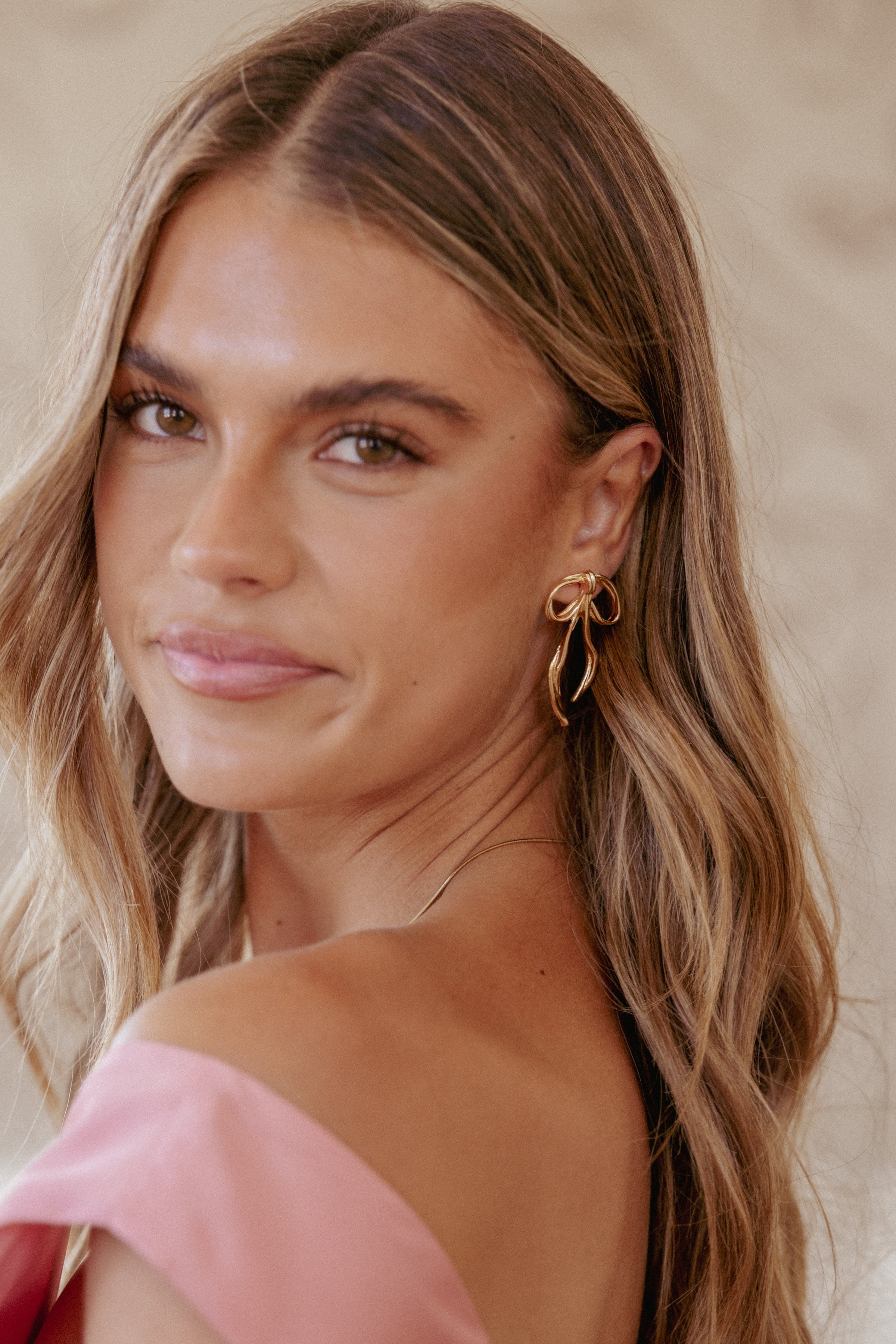 Petal and Pup USA ACCESSORIES Avery Bow Earrings - Gold One Size