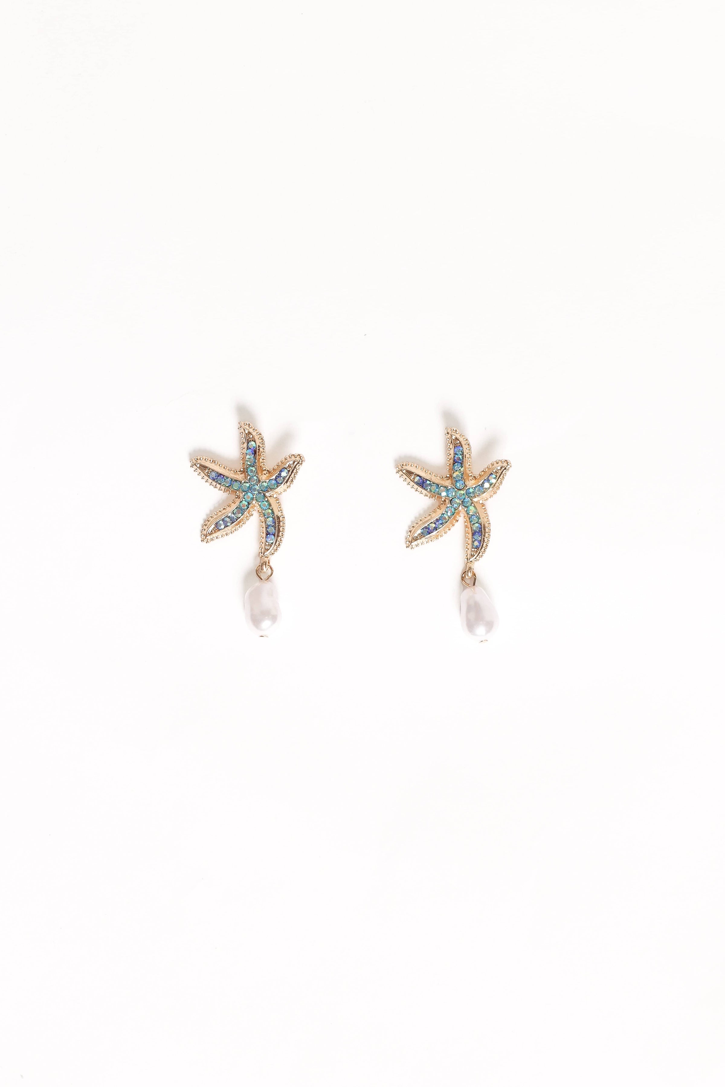 Petal and Pup USA ACCESSORIES Azure Earrings - Gold One Size