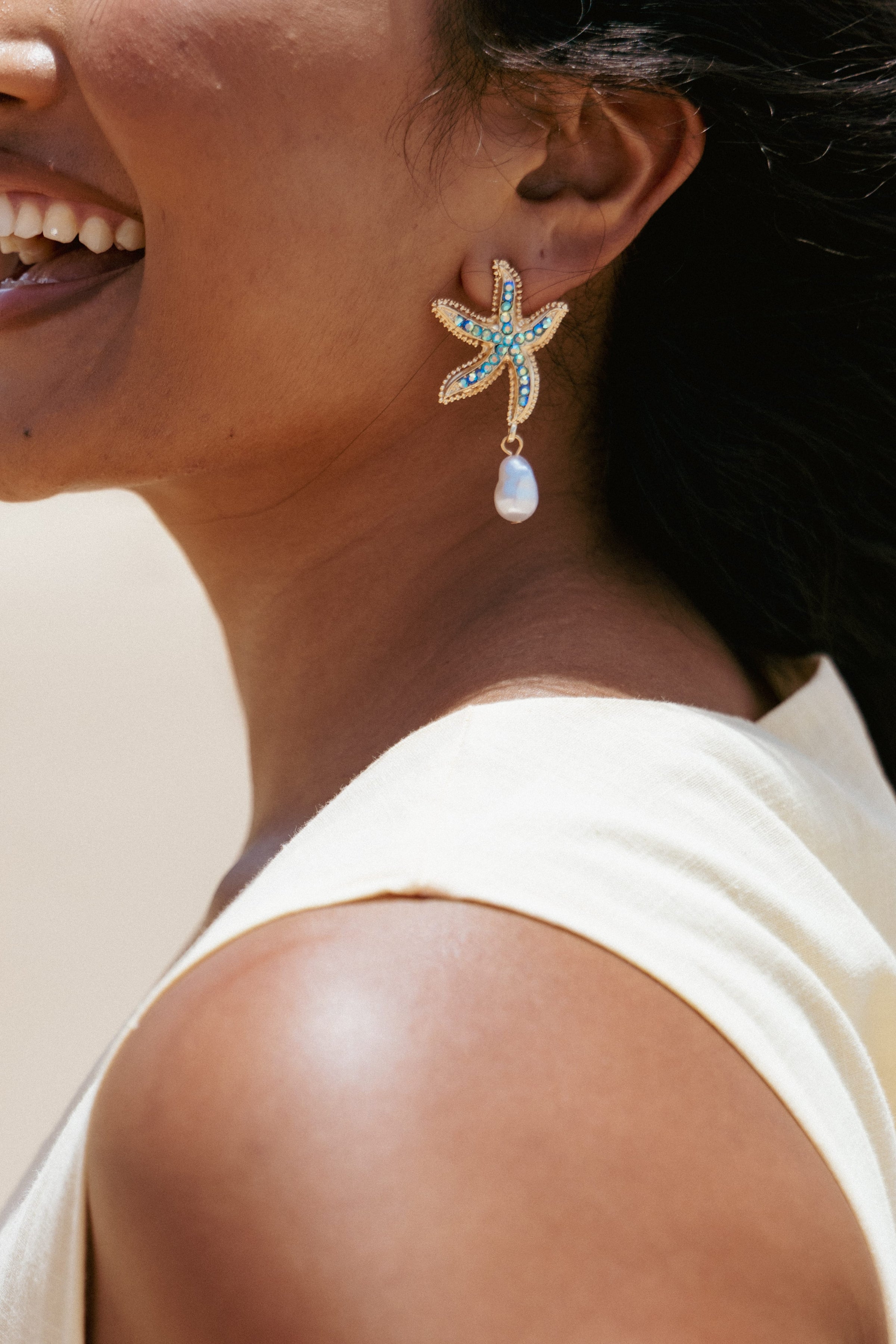 Petal and Pup USA ACCESSORIES Azure Earrings - Gold One Size