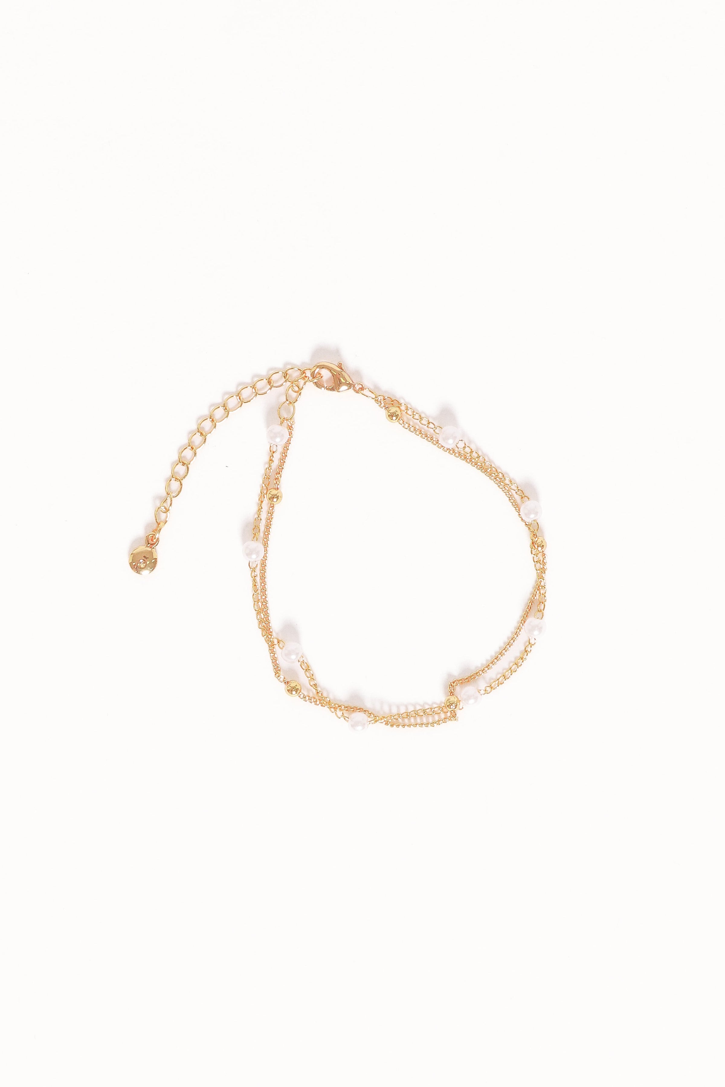 Petal and Pup USA ACCESSORIES Bambi Pearl Bracelet - Gold One Size
