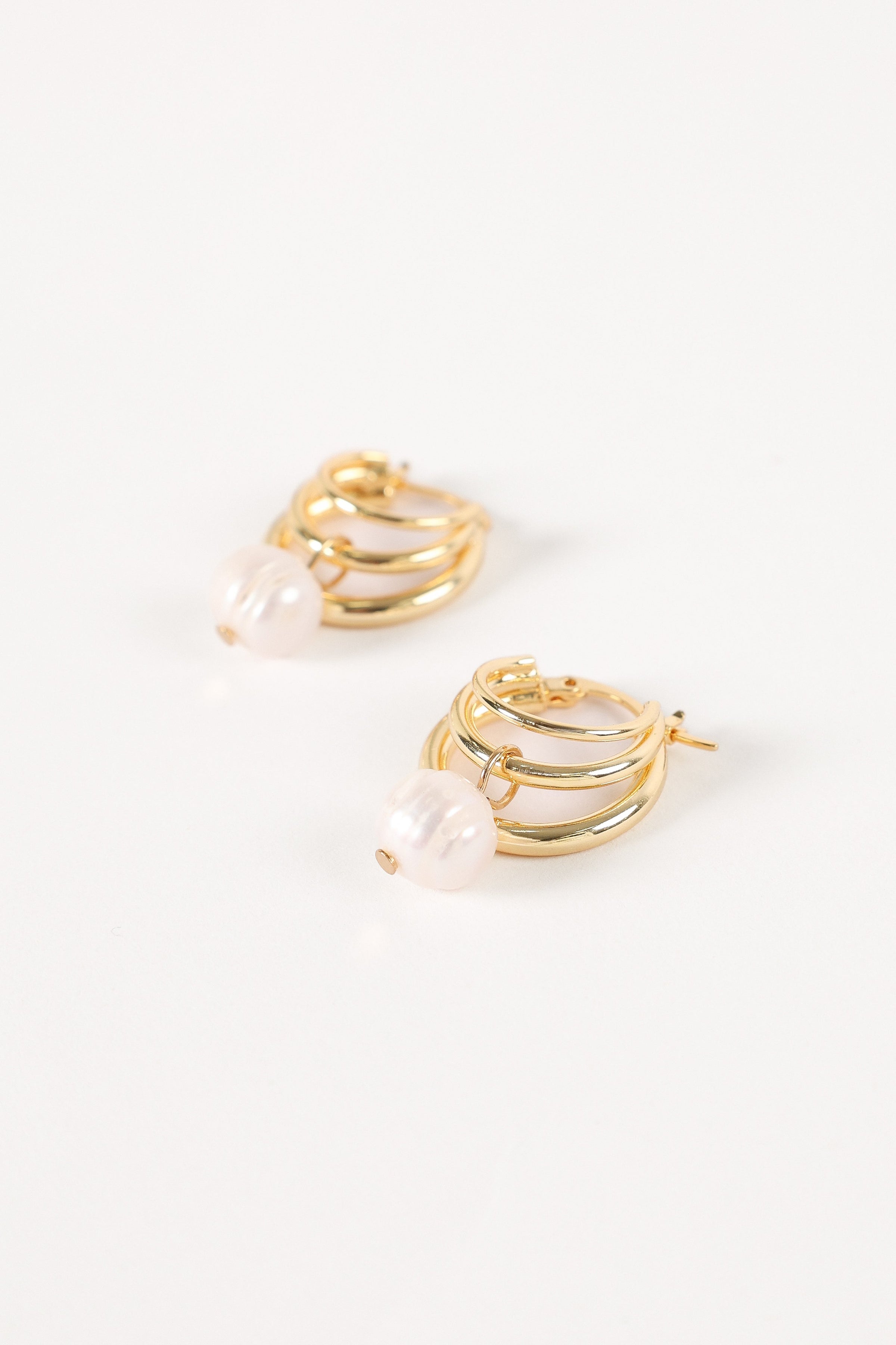 Petal and Pup USA ACCESSORIES Bernyce Hoop Pear Earrings - Gold One Size