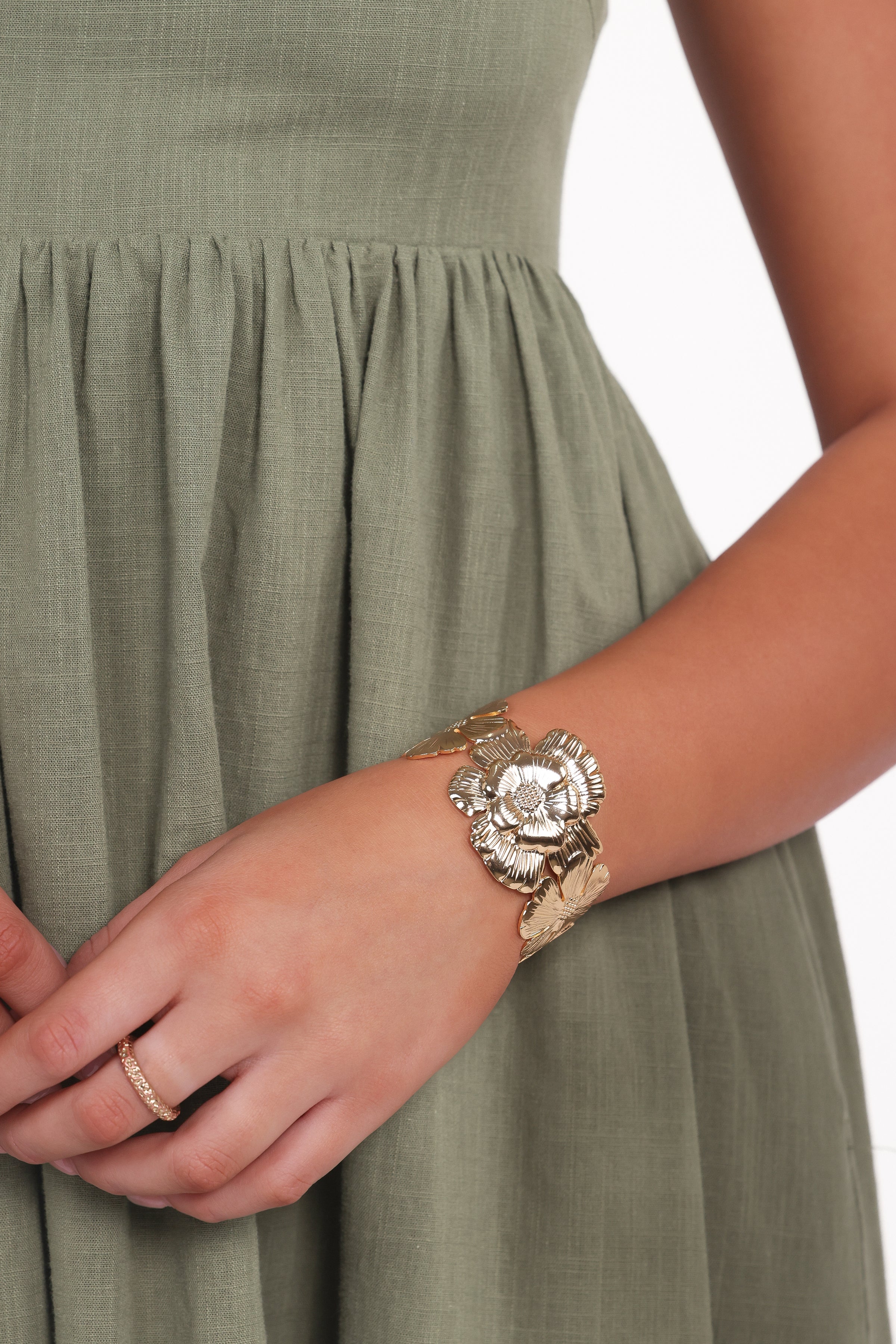 Petal and Pup USA ACCESSORIES Bloom Cuff Bracelet - Gold One Size