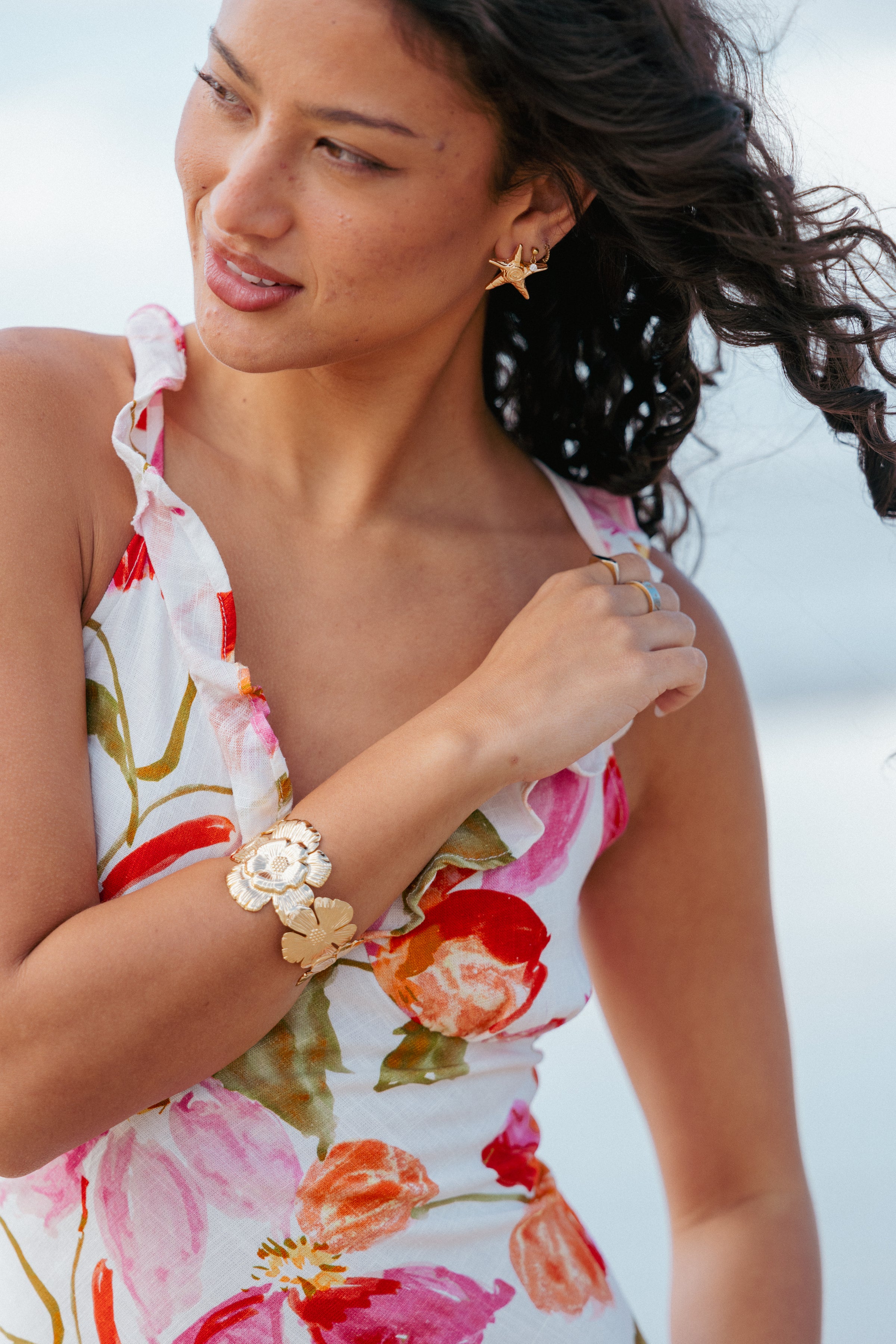 Petal and Pup USA ACCESSORIES Bloom Cuff Bracelet - Gold One Size