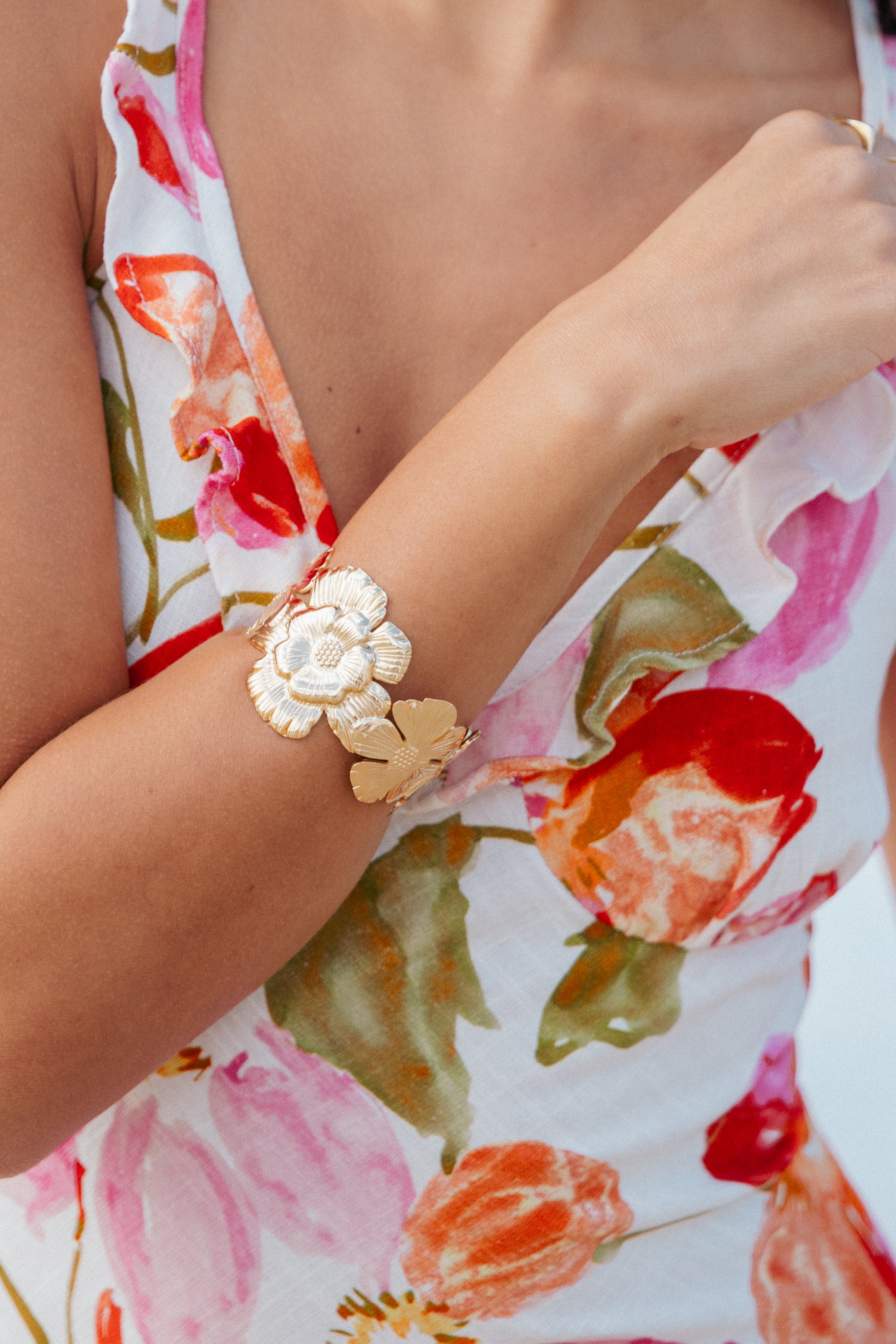 Petal and Pup USA ACCESSORIES Bloom Cuff Bracelet - Gold One Size