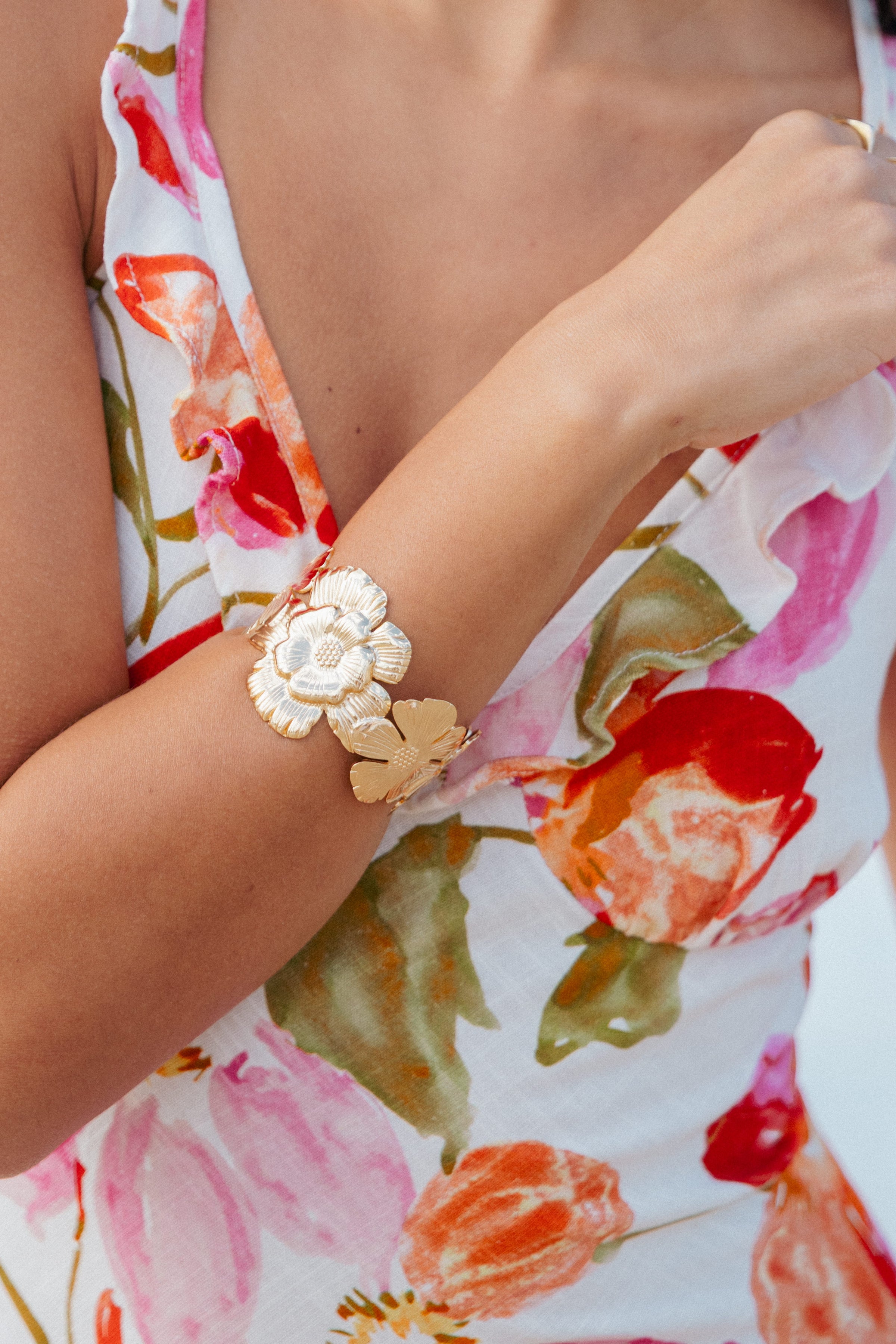 Petal and Pup USA ACCESSORIES Bloom Cuff Bracelet - Gold One Size