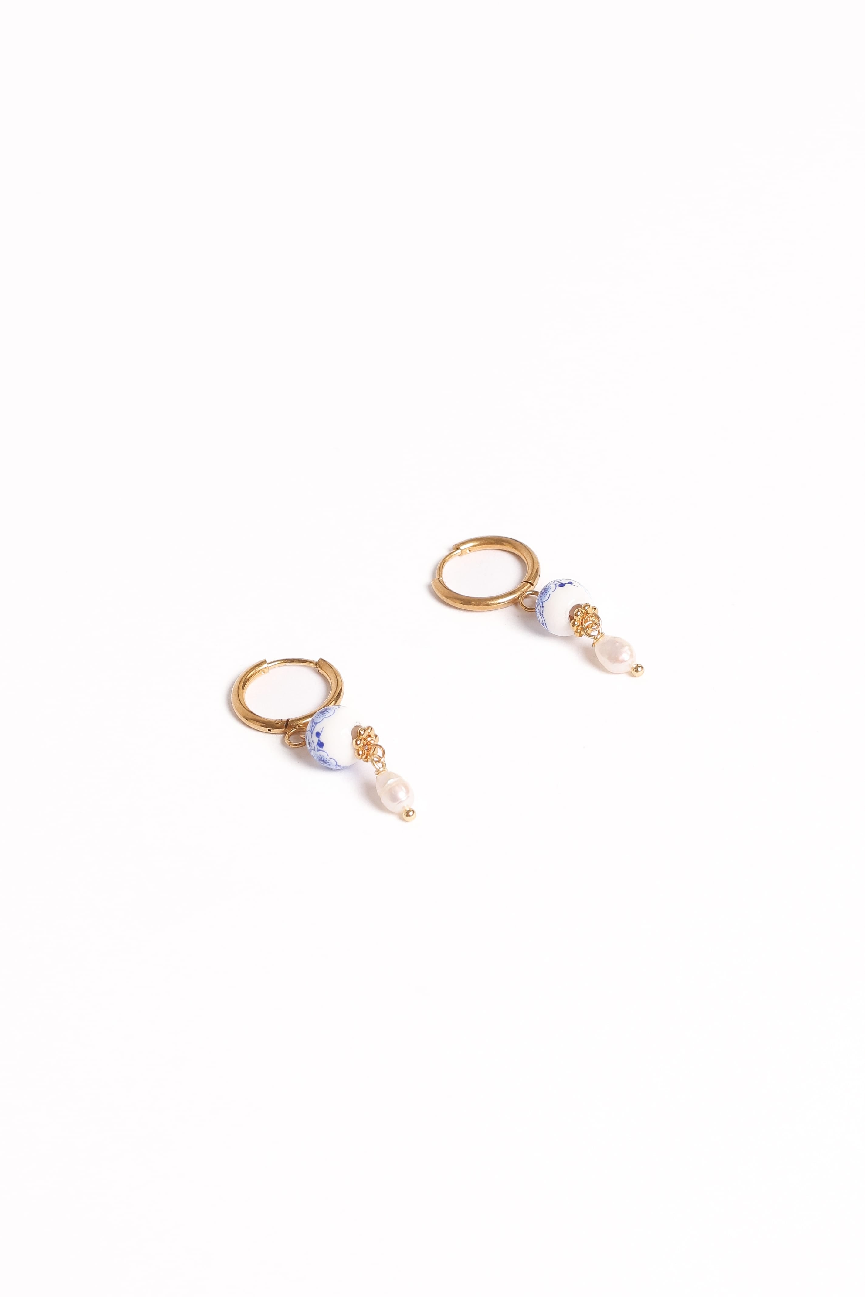 Petal and Pup USA ACCESSORIES Bree Earrings - Blue/Pearl One Size