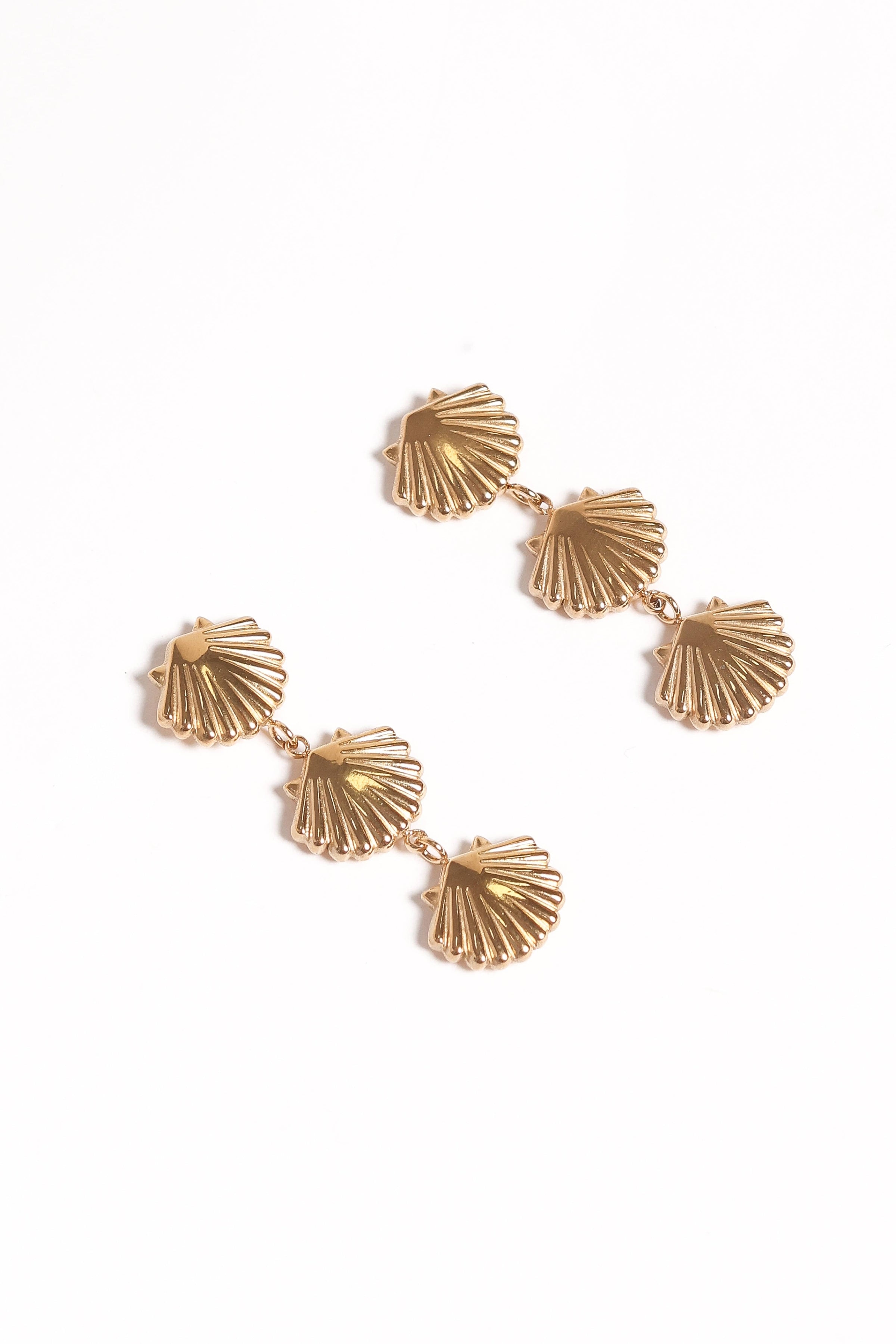 Petal and Pup USA ACCESSORIES Coral Earrings - Gold One Size