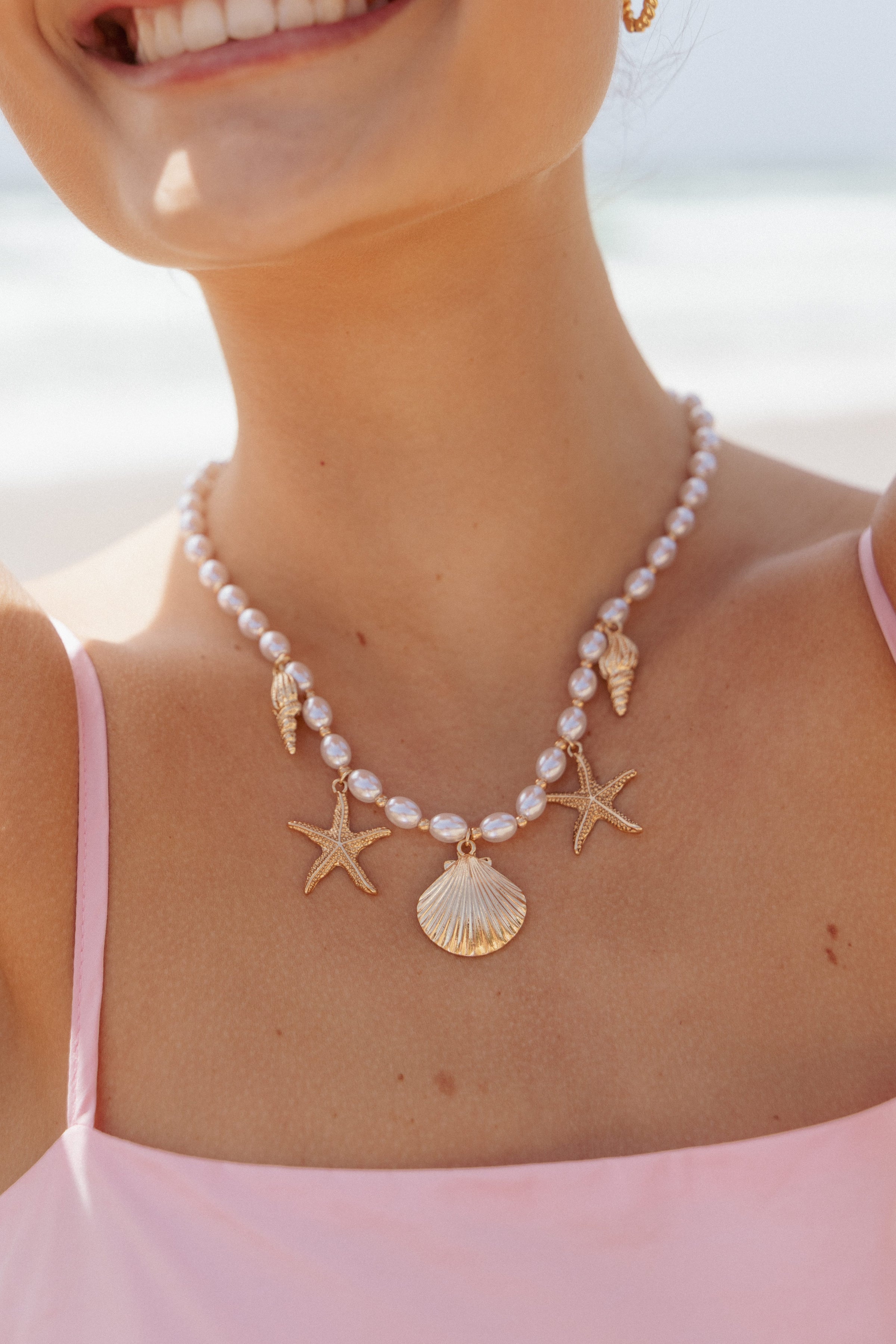 Petal and Pup USA ACCESSORIES Costa Necklace - Pearl One Size
