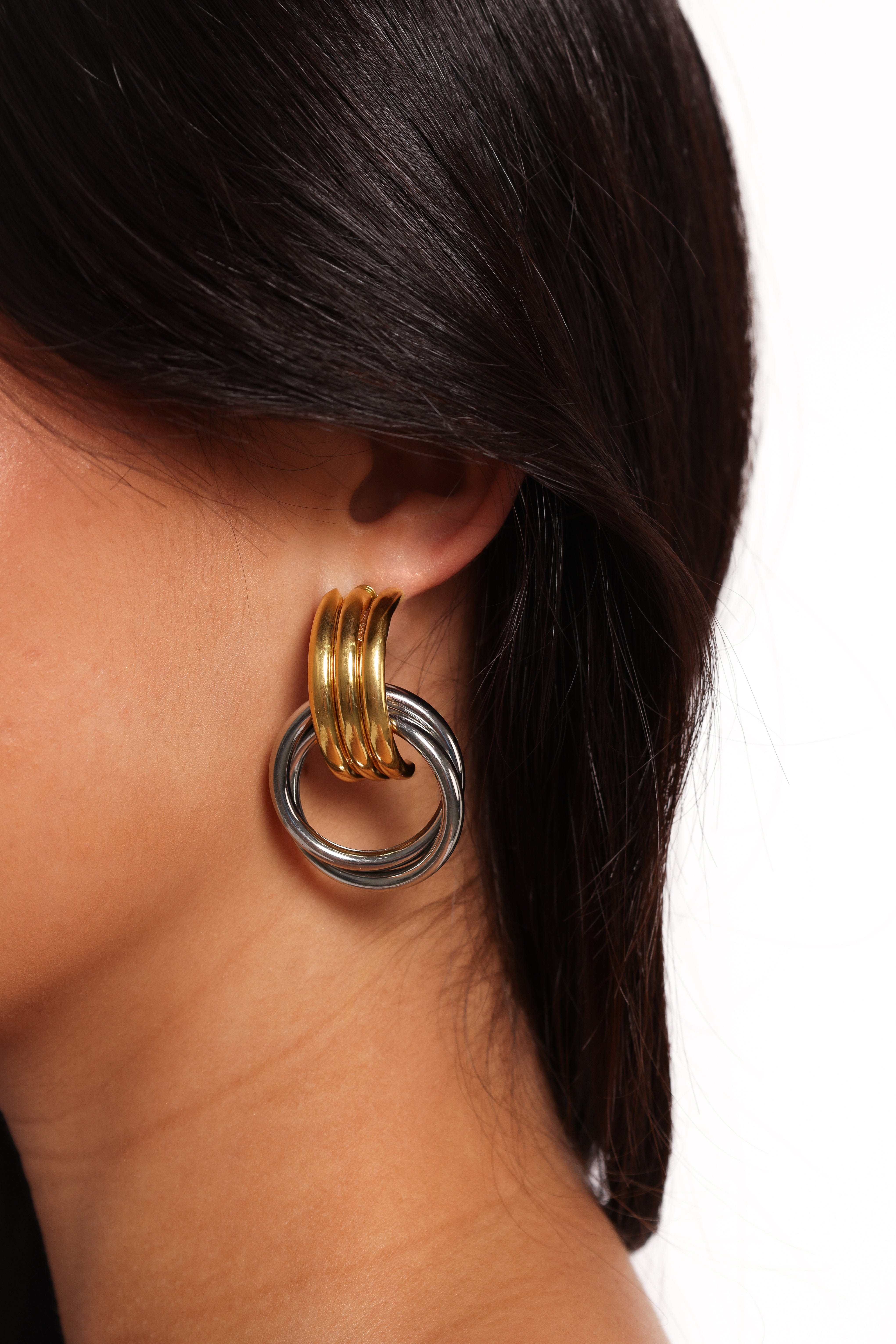 Petal and Pup USA ACCESSORIES Cyra Earrings - Gold/Silver One Size