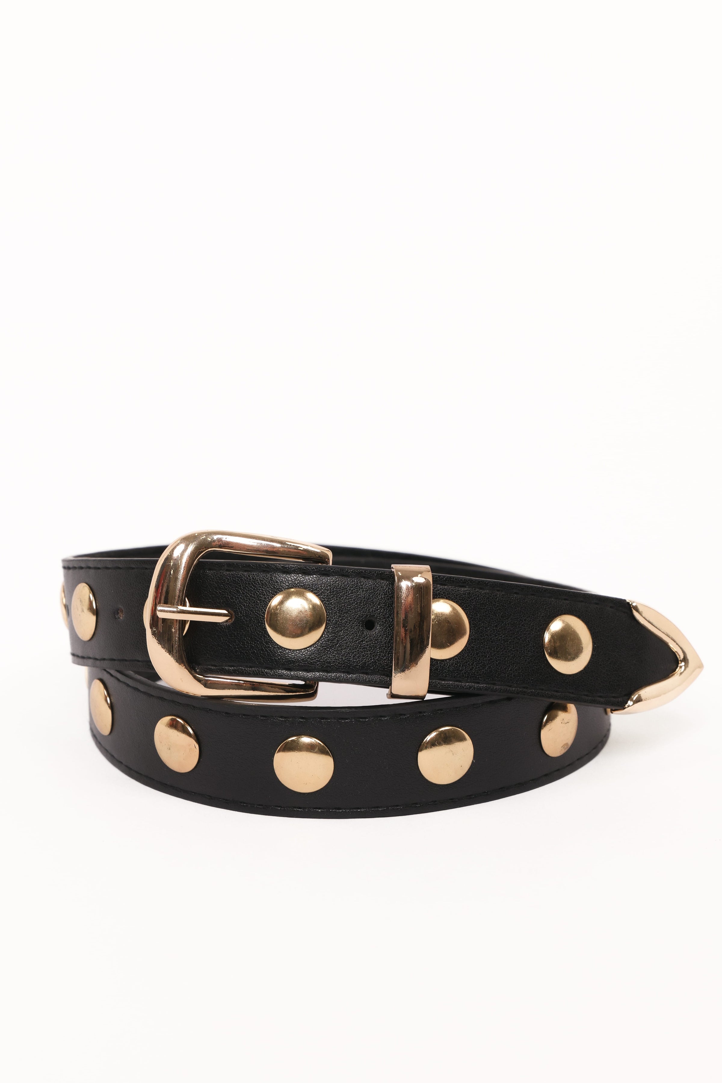 Petal and Pup USA ACCESSORIES Dallas Studded Belt - Black One Size