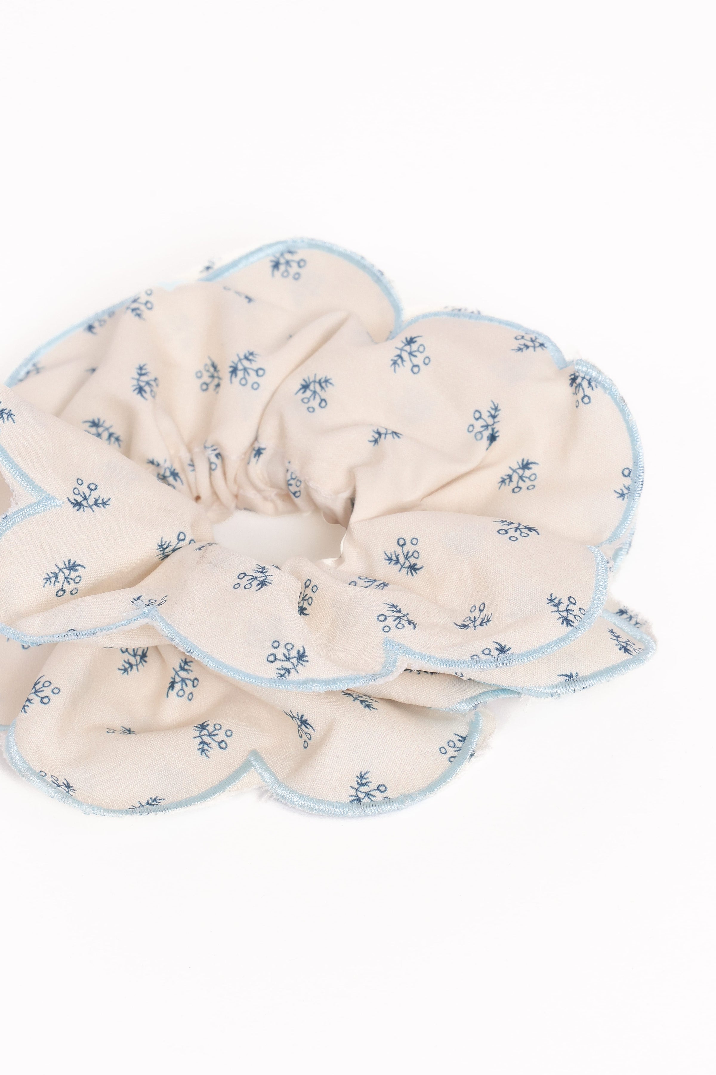 Petal and Pup USA ACCESSORIES Edith Scrunchie - Blue Floral One Size