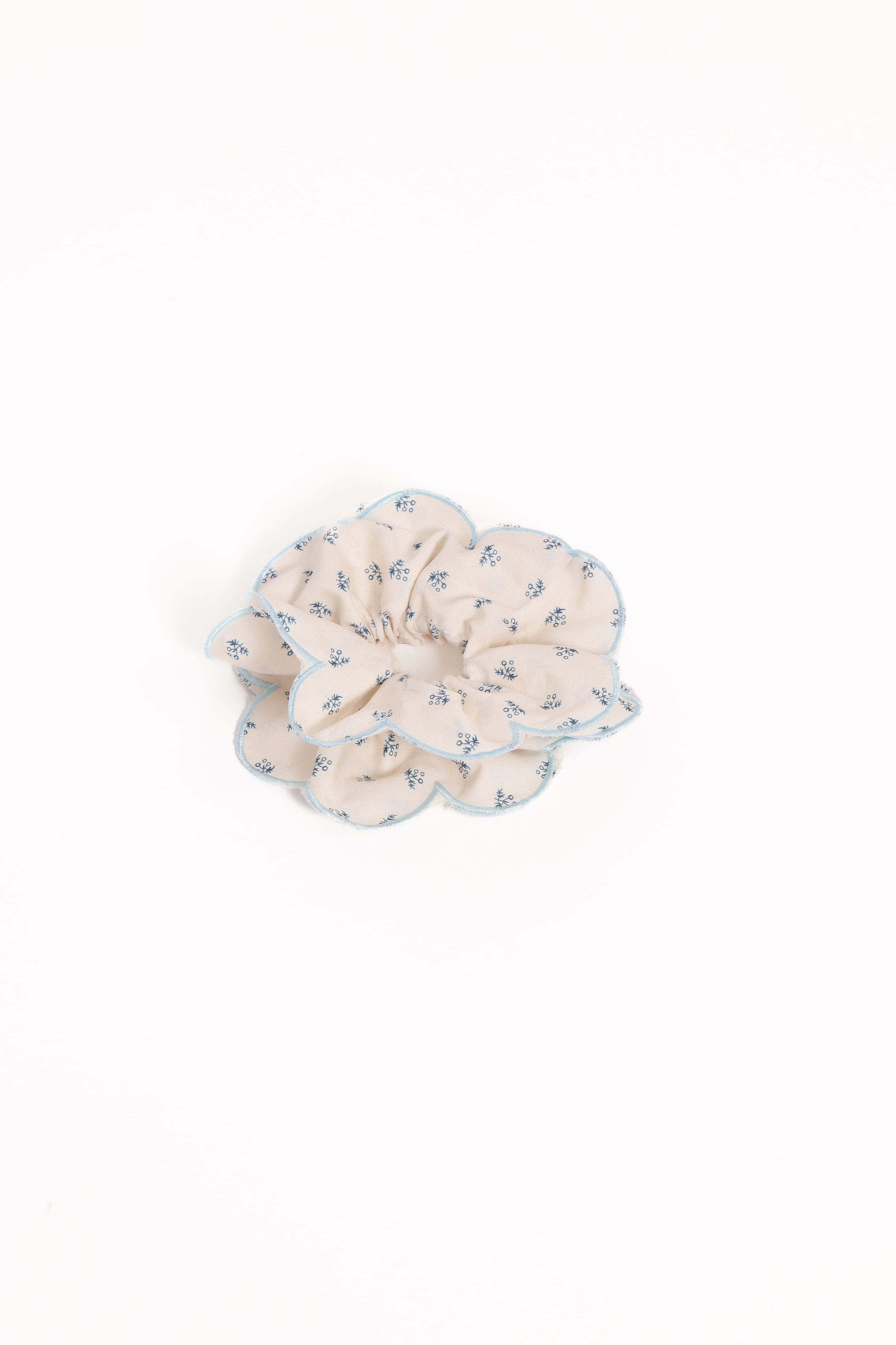 Petal and Pup USA ACCESSORIES Edith Scrunchie - Blue Floral One Size
