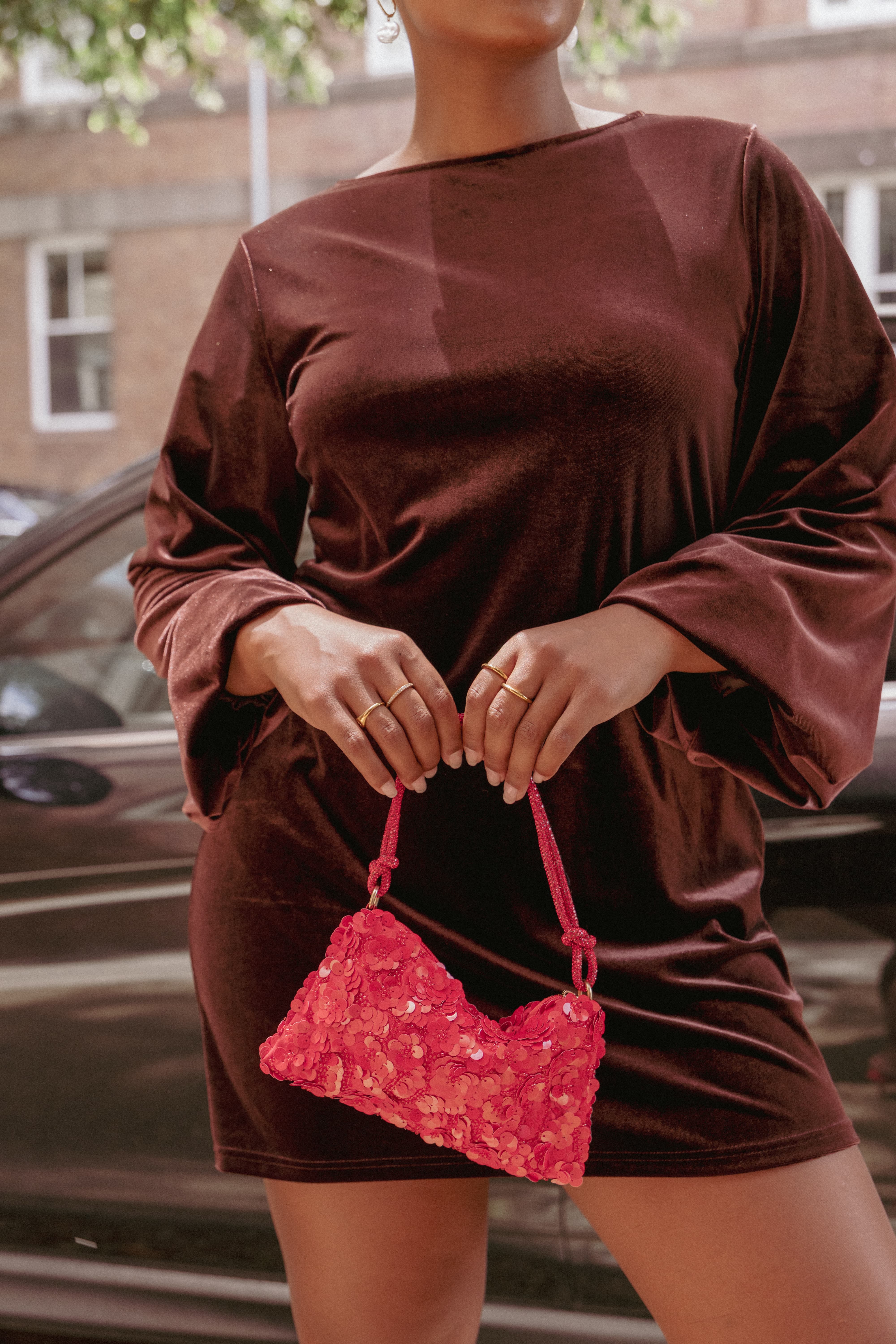 Petal and Pup USA ACCESSORIES Eliza Sequin Bag - Red One Size
