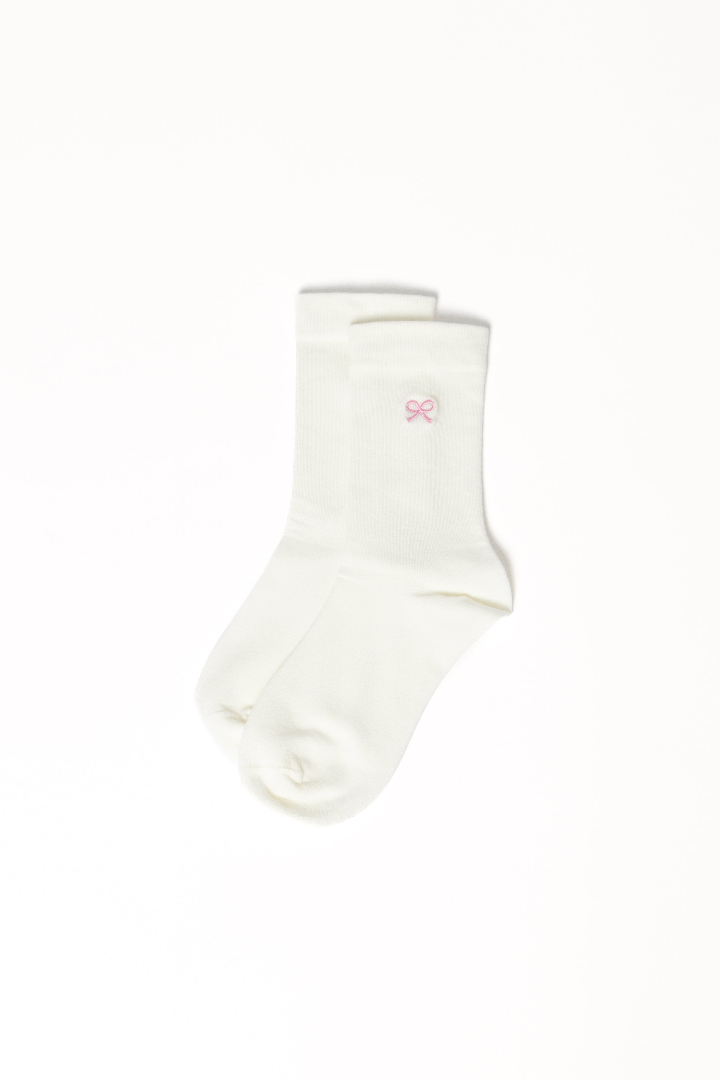 Petal and Pup USA ACCESSORIES Elsie Bow Socks - White One Size
