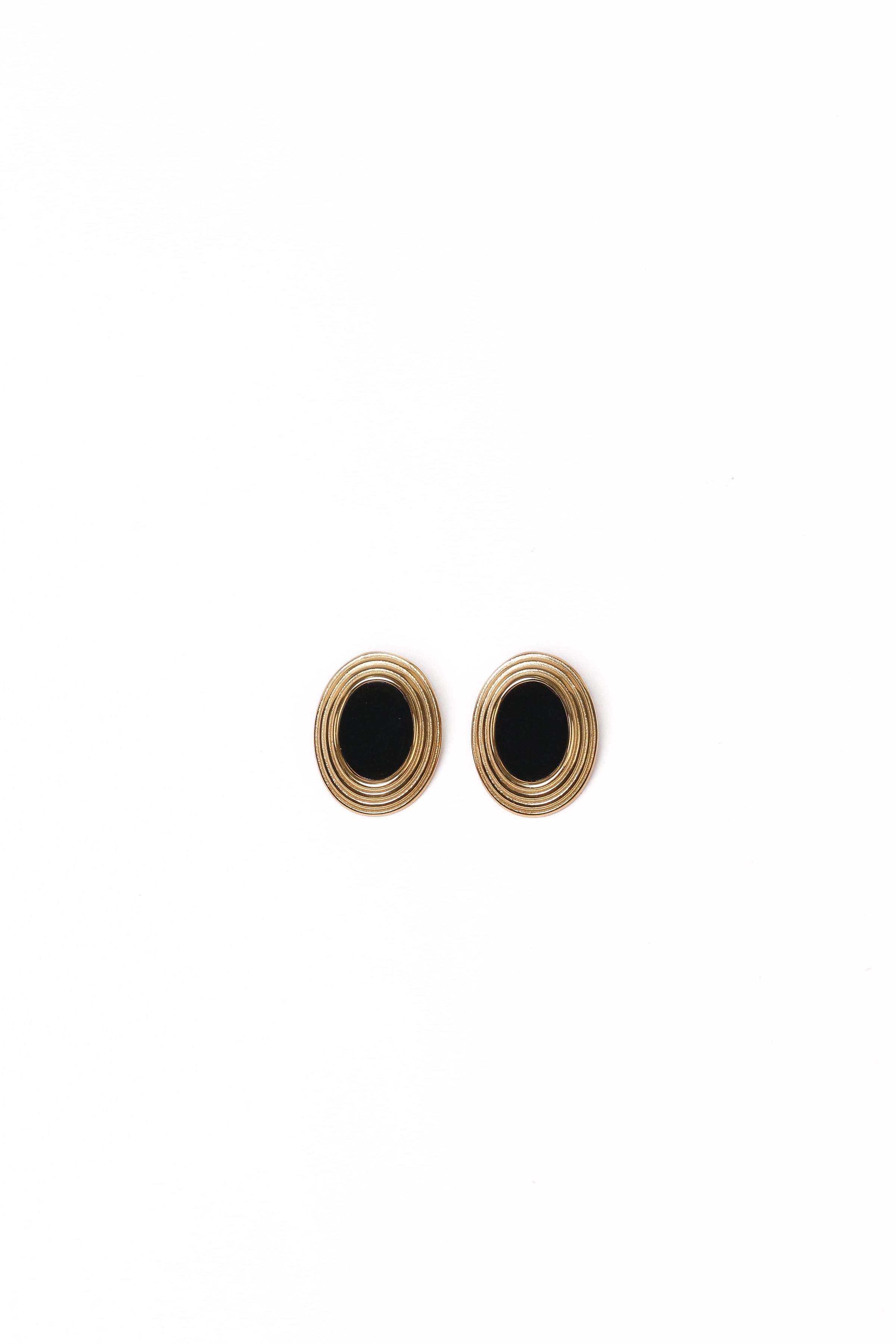 Petal and Pup USA ACCESSORIES Francine Earrings - Black/Gold One Size