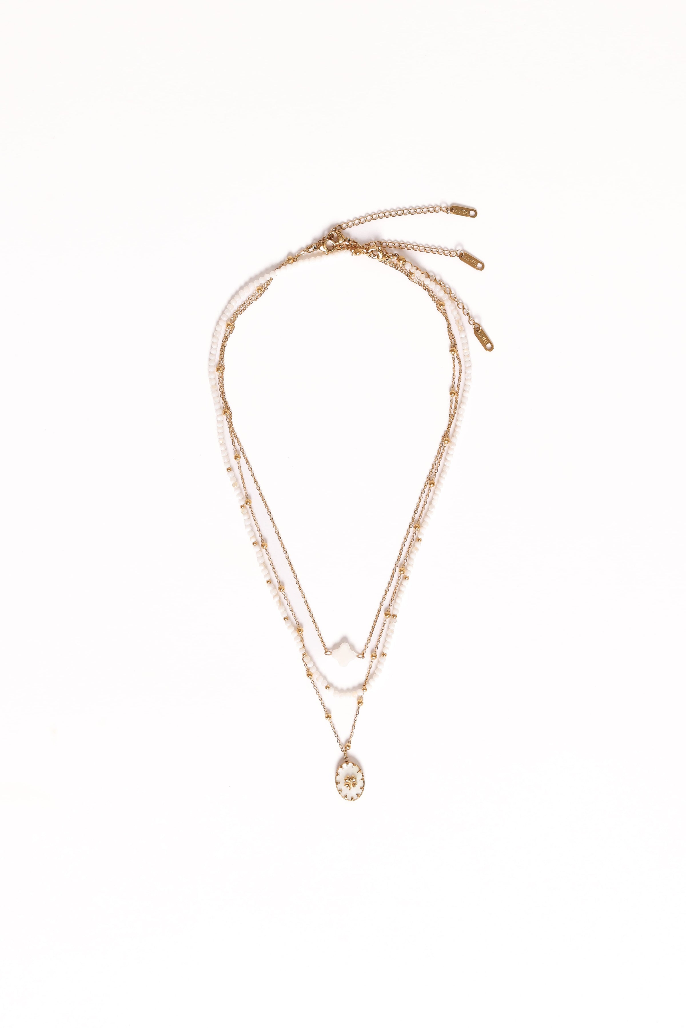 Petal and Pup USA ACCESSORIES Goldie Necklace - Gold/White One Size