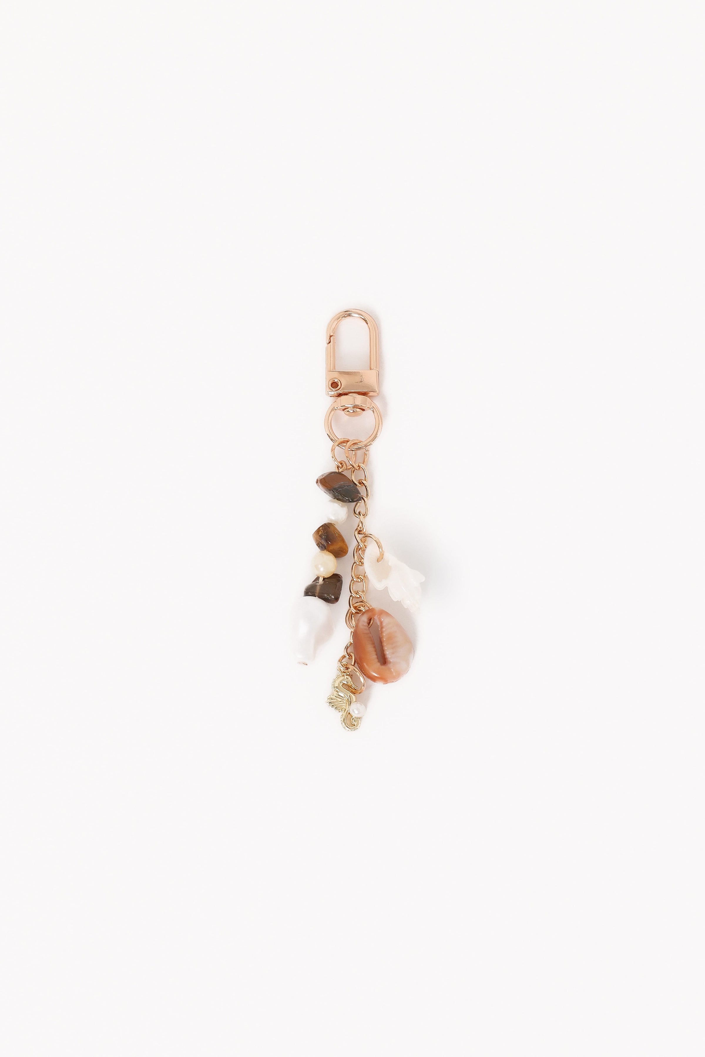 Petal and Pup USA ACCESSORIES Imogen Shell Key Chain - Gold One Size