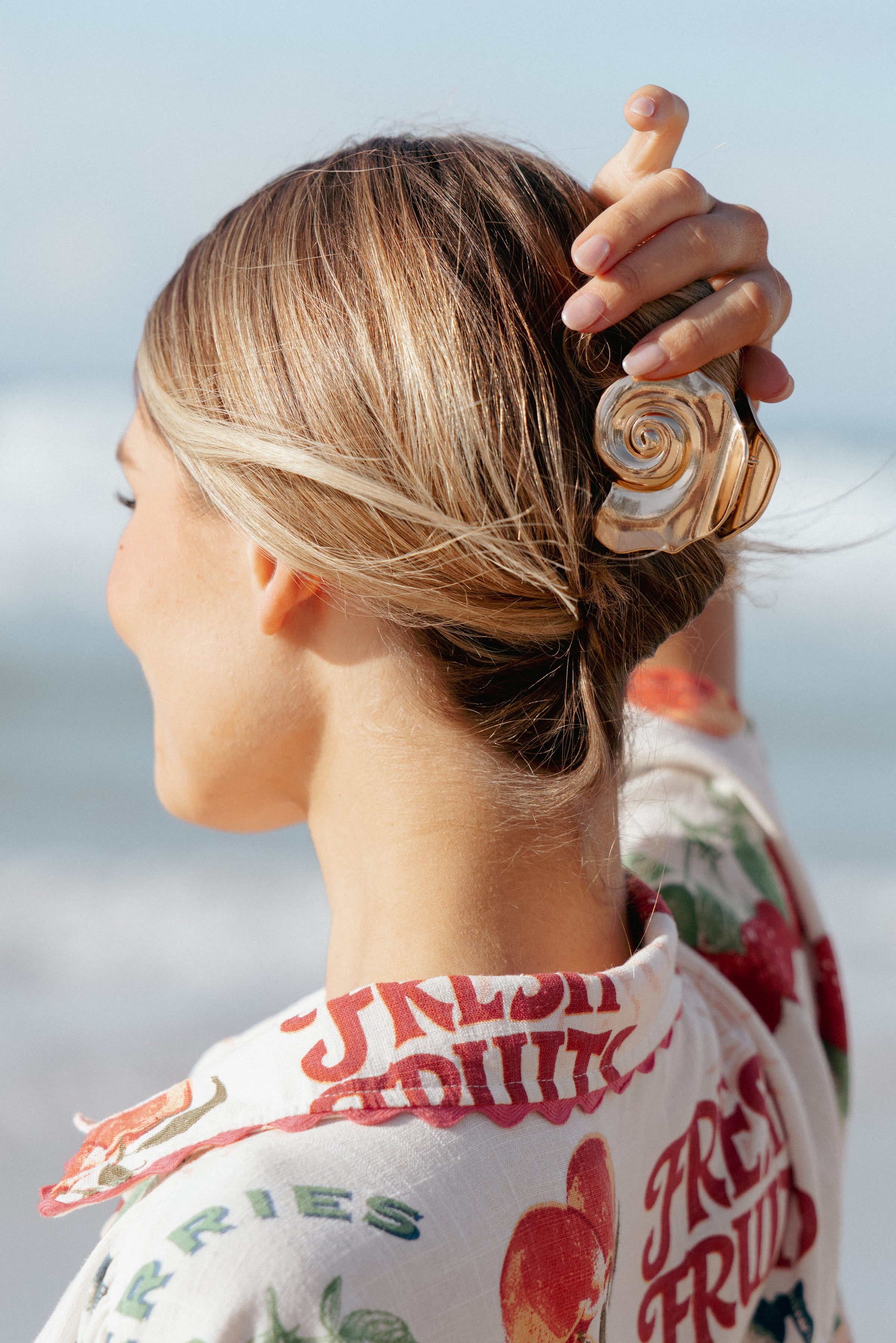 Petal and Pup USA ACCESSORIES Indy Shell Hair Clip - Gold One Size