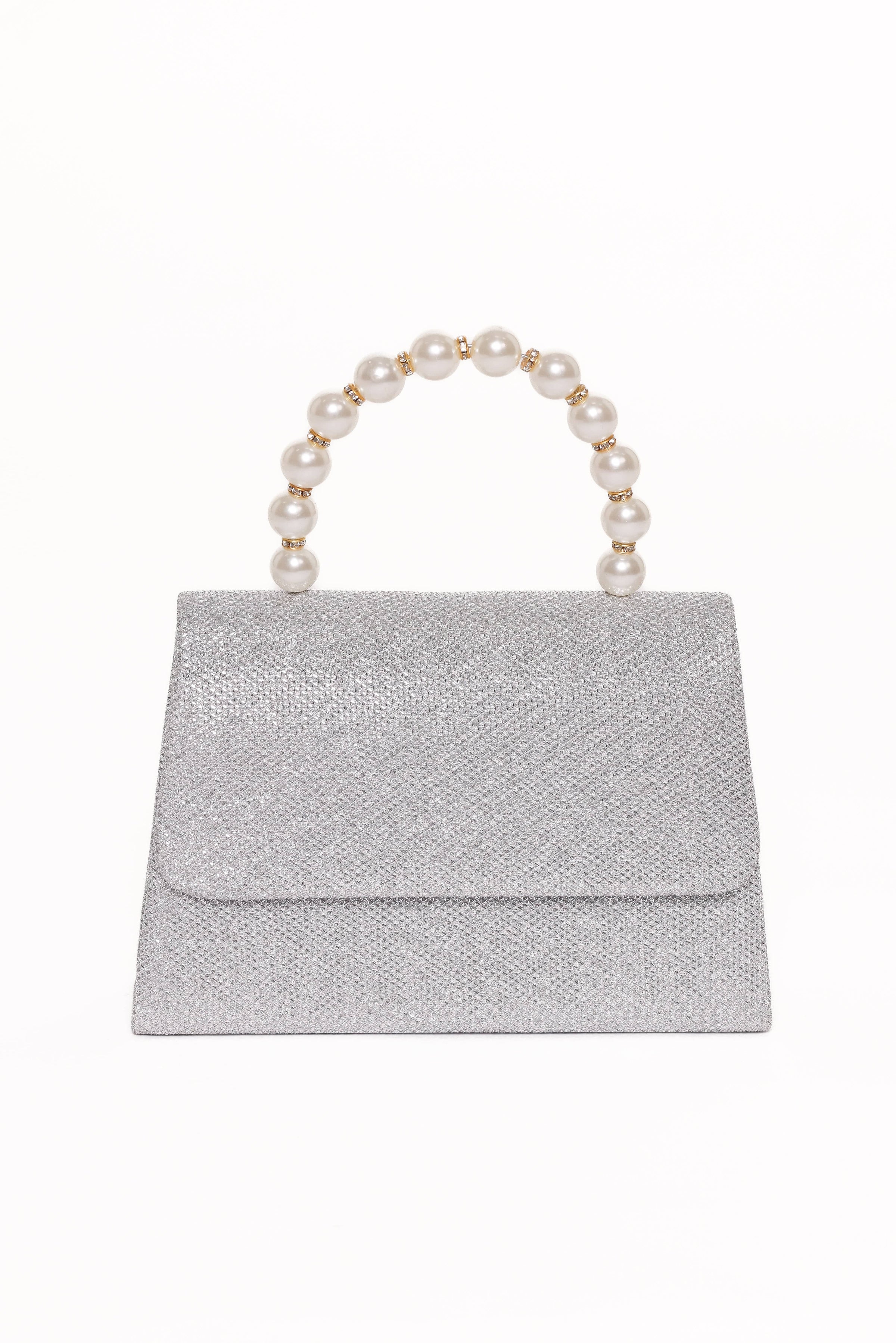 Petal and Pup USA ACCESSORIES Jenn Embellished Bag - Champagne/Pearl One Size