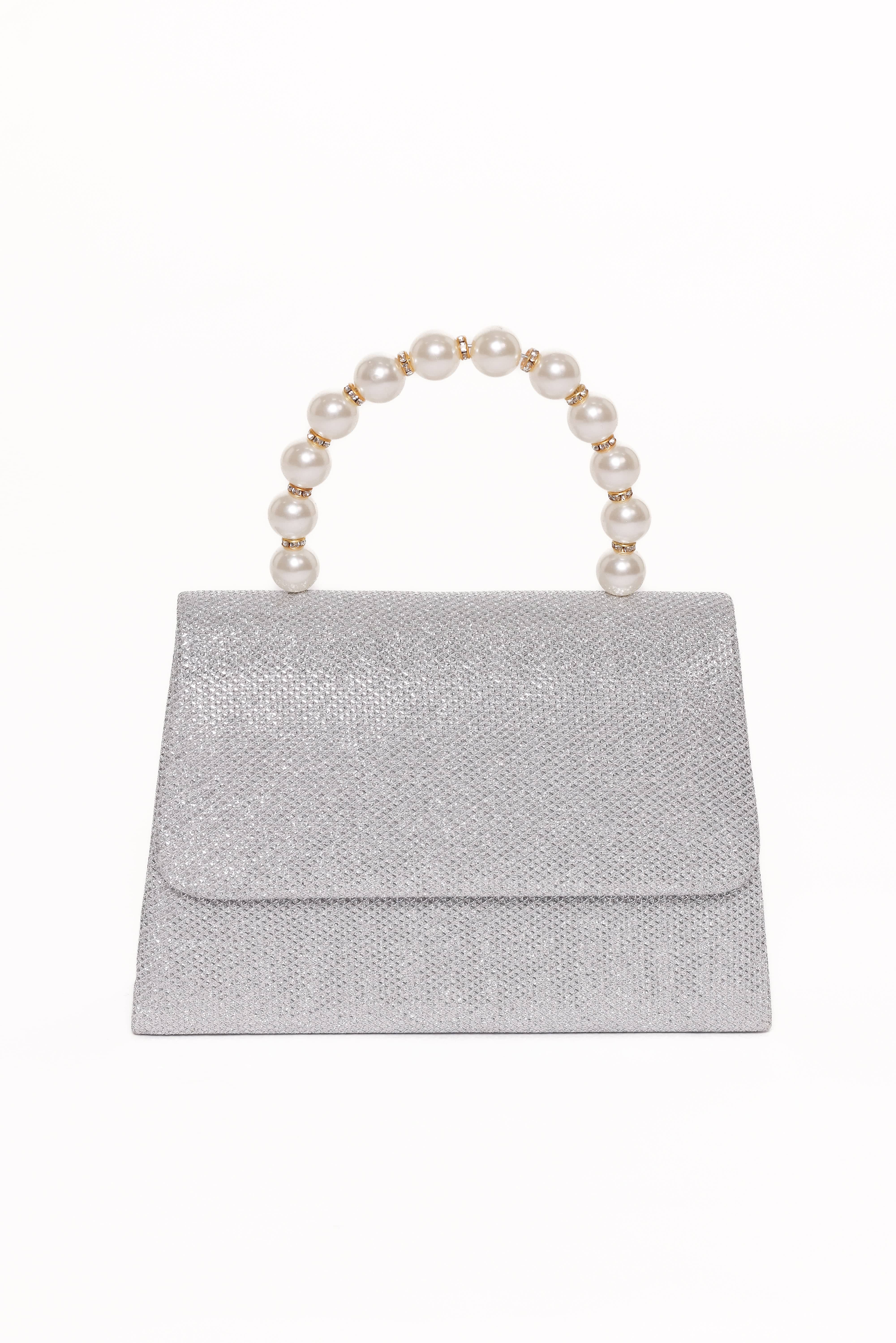 Petal and Pup USA ACCESSORIES Jenn Embellished Bag - Champagne/Pearl One Size