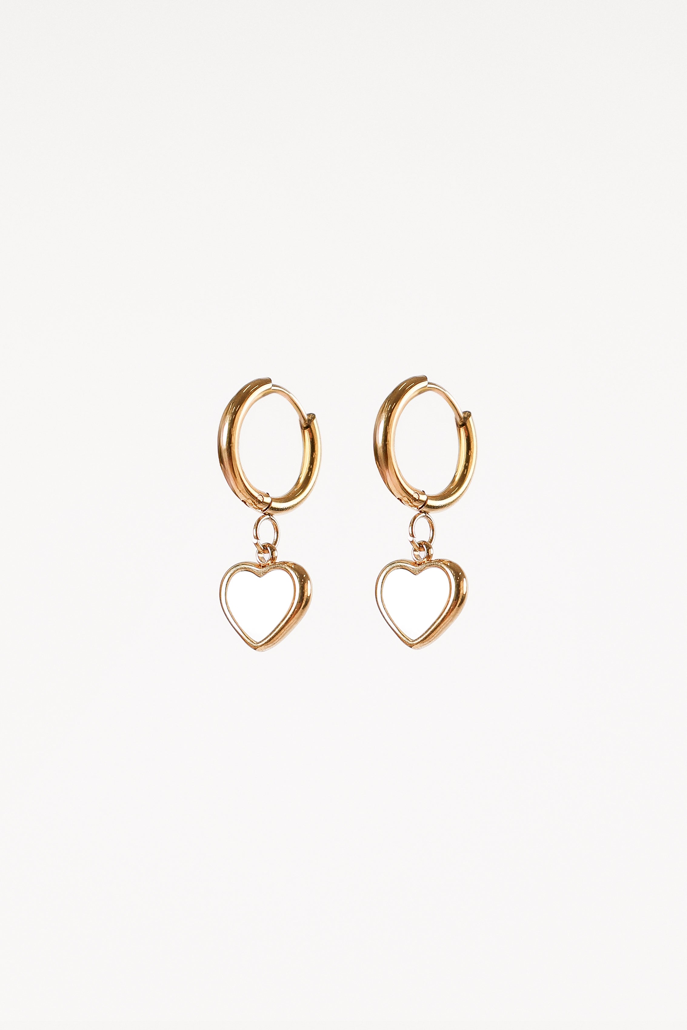 Petal and Pup USA ACCESSORIES Joree Heart Hoop Earrings - Gold One Size