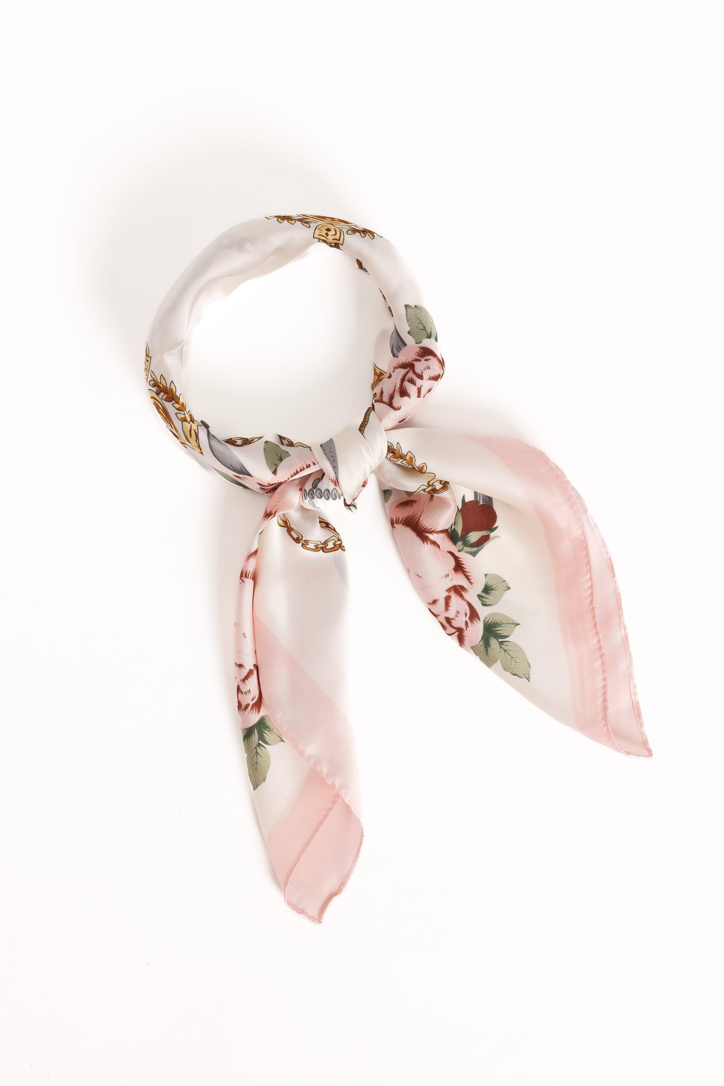 Petal and Pup USA ACCESSORIES Kennedy Hair Scarf - White Floral One Size