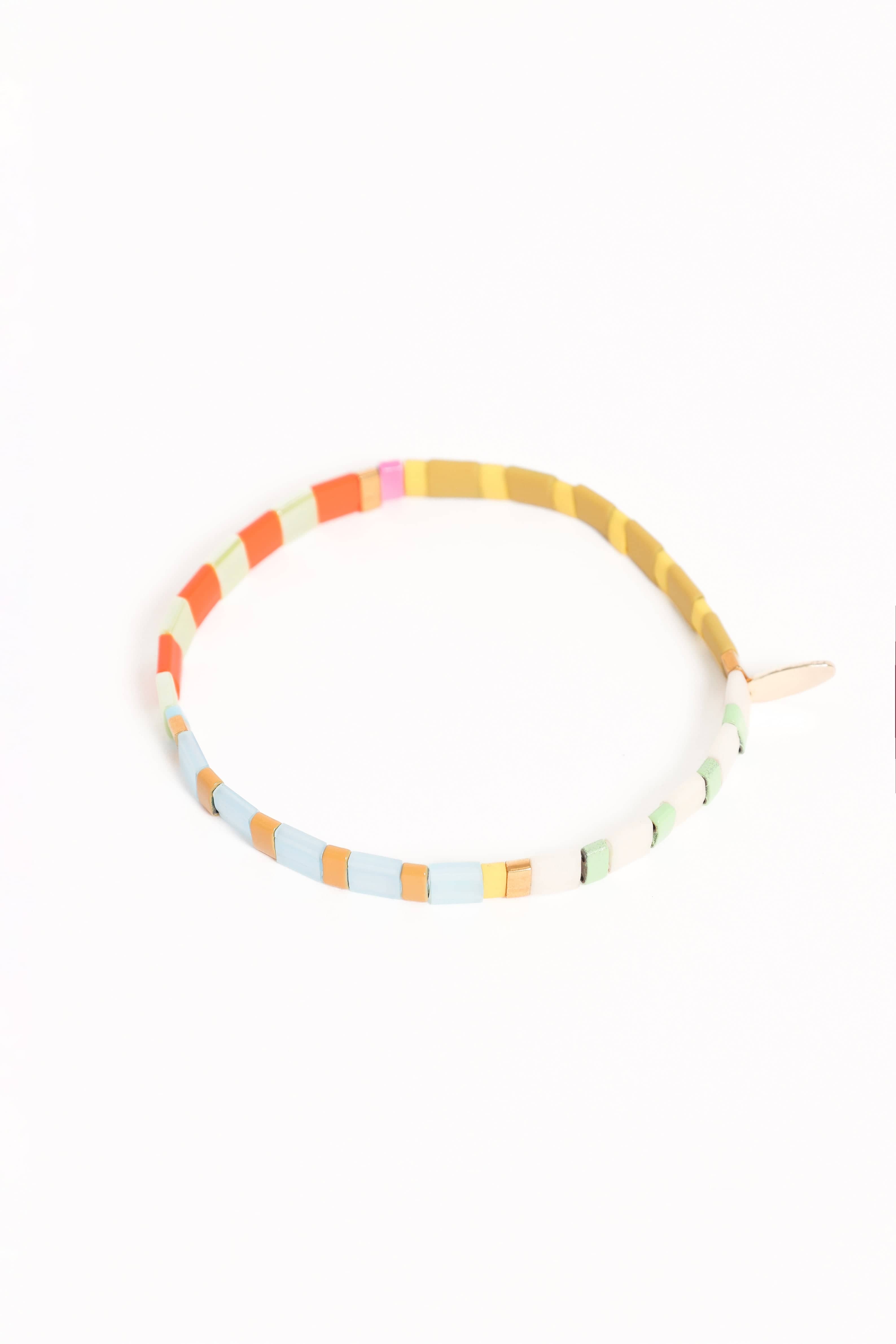 Petal and Pup USA ACCESSORIES Kylie Bead Bracelet - Chartreuse One Size