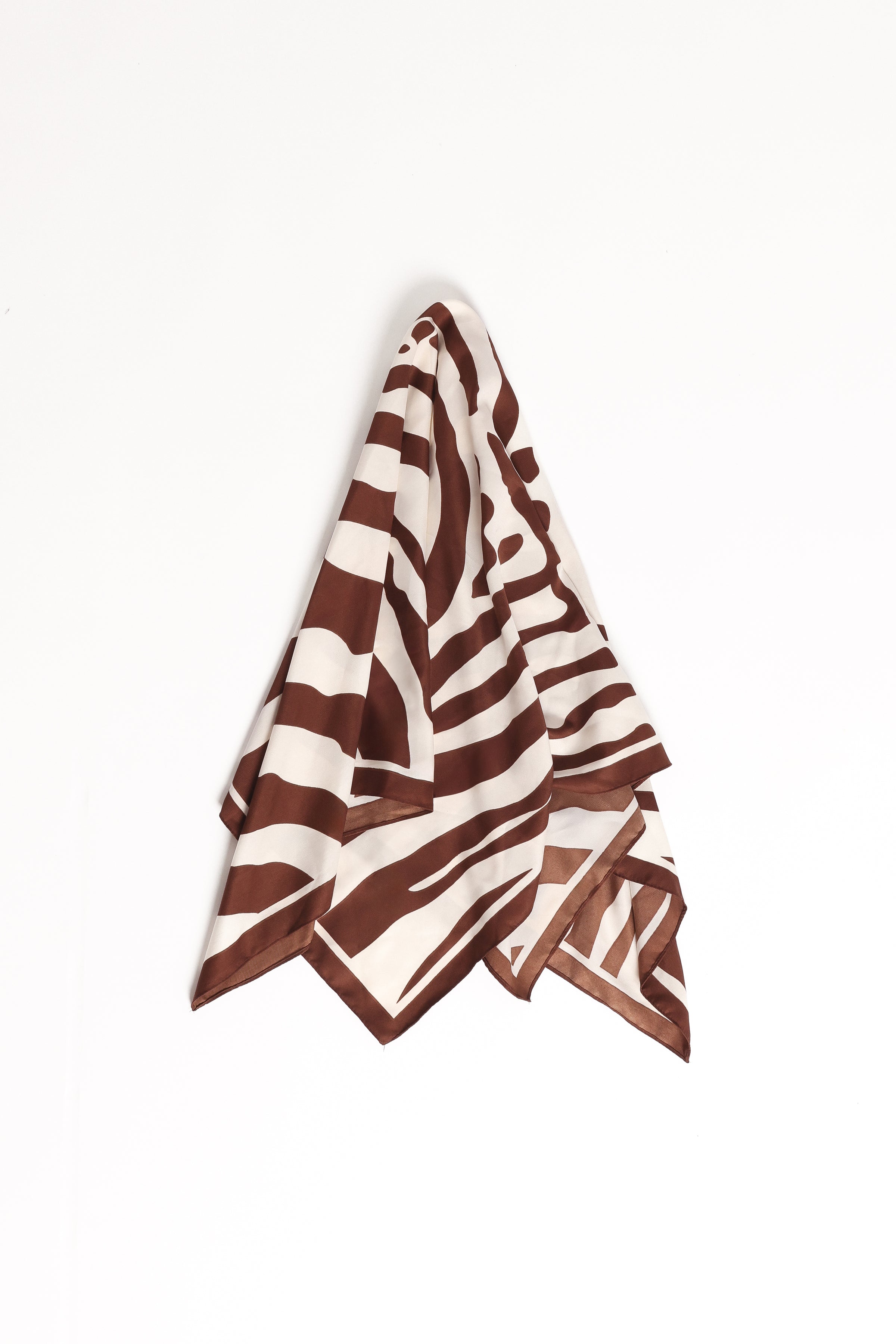 Petal and Pup USA ACCESSORIES Lara Hair Scarf - Chocolate/White One Size