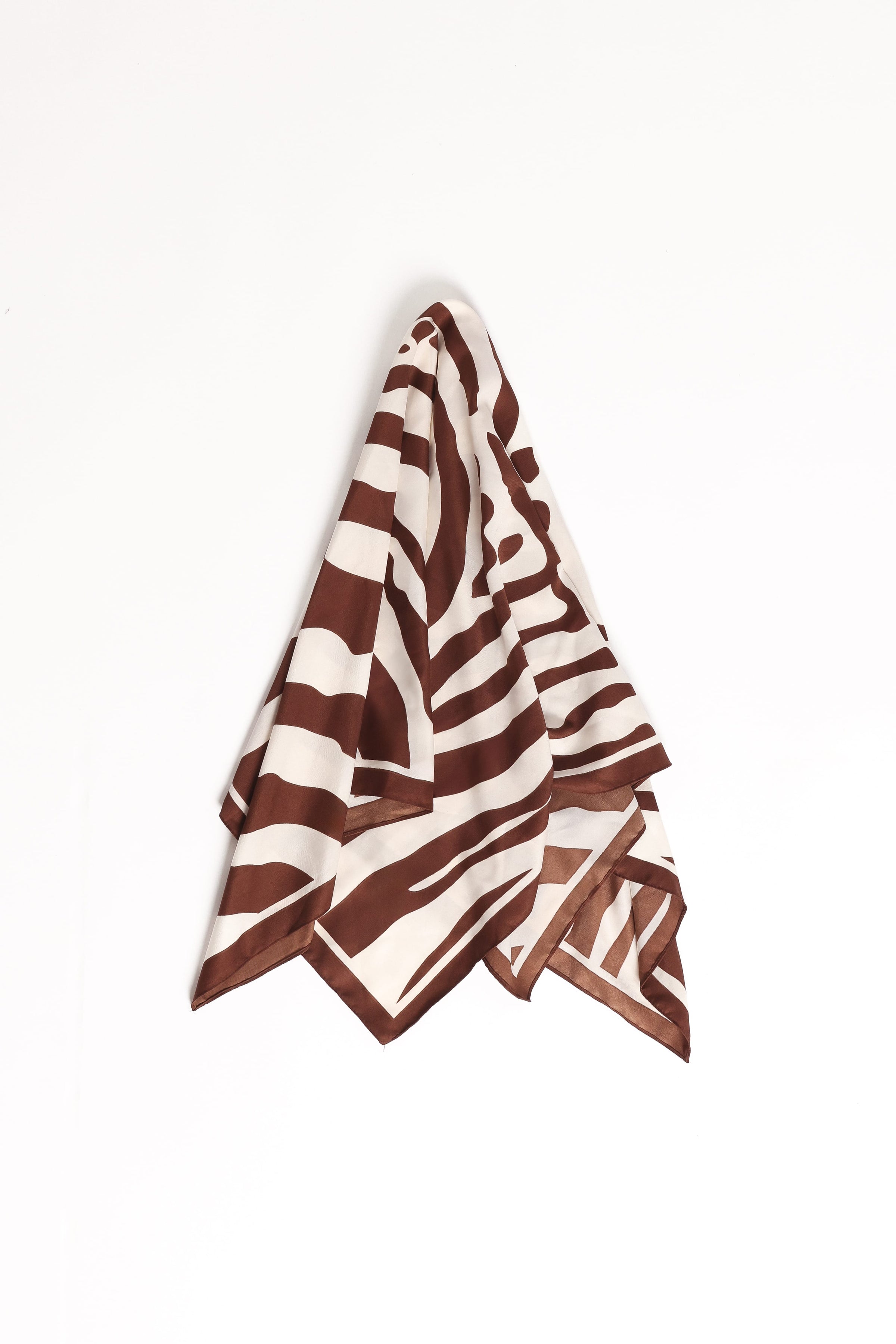 Petal and Pup USA ACCESSORIES Lara Hair Scarf - Chocolate/White One Size