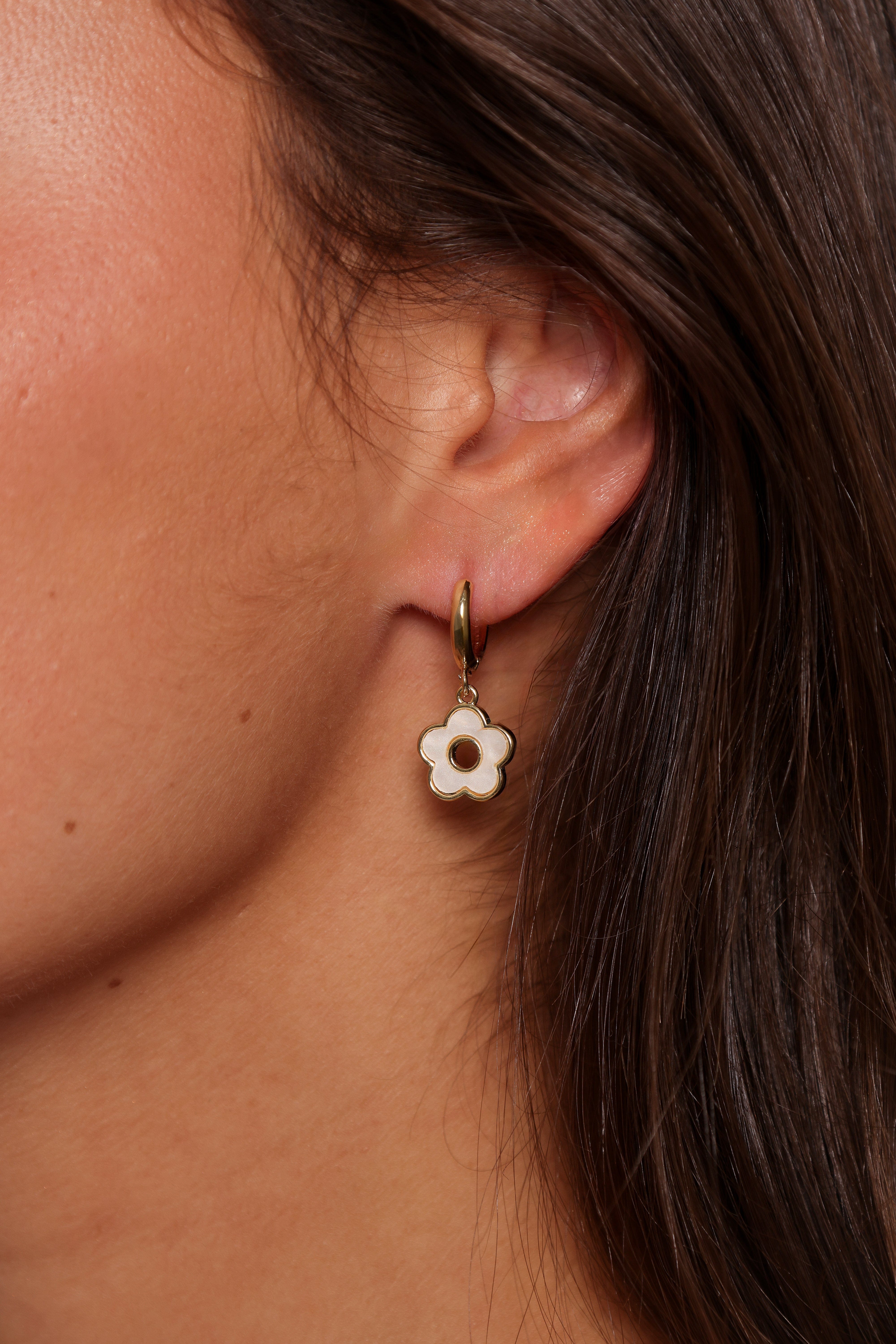 Petal and Pup USA ACCESSORIES Marcella Flower Earrings - Gold One Size