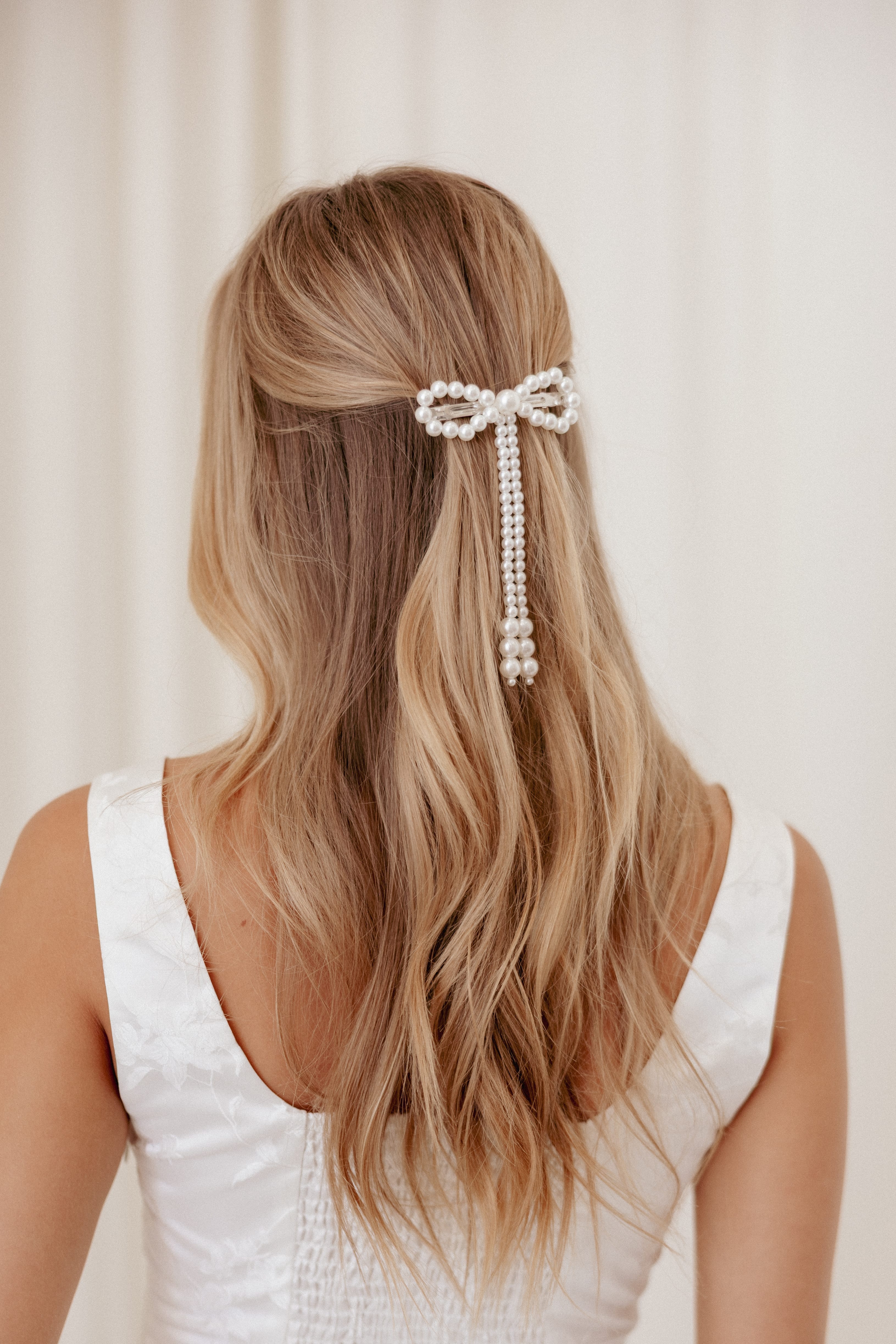 Petal and Pup USA ACCESSORIES Marcella Hair Bow Clip - Pearl One Size