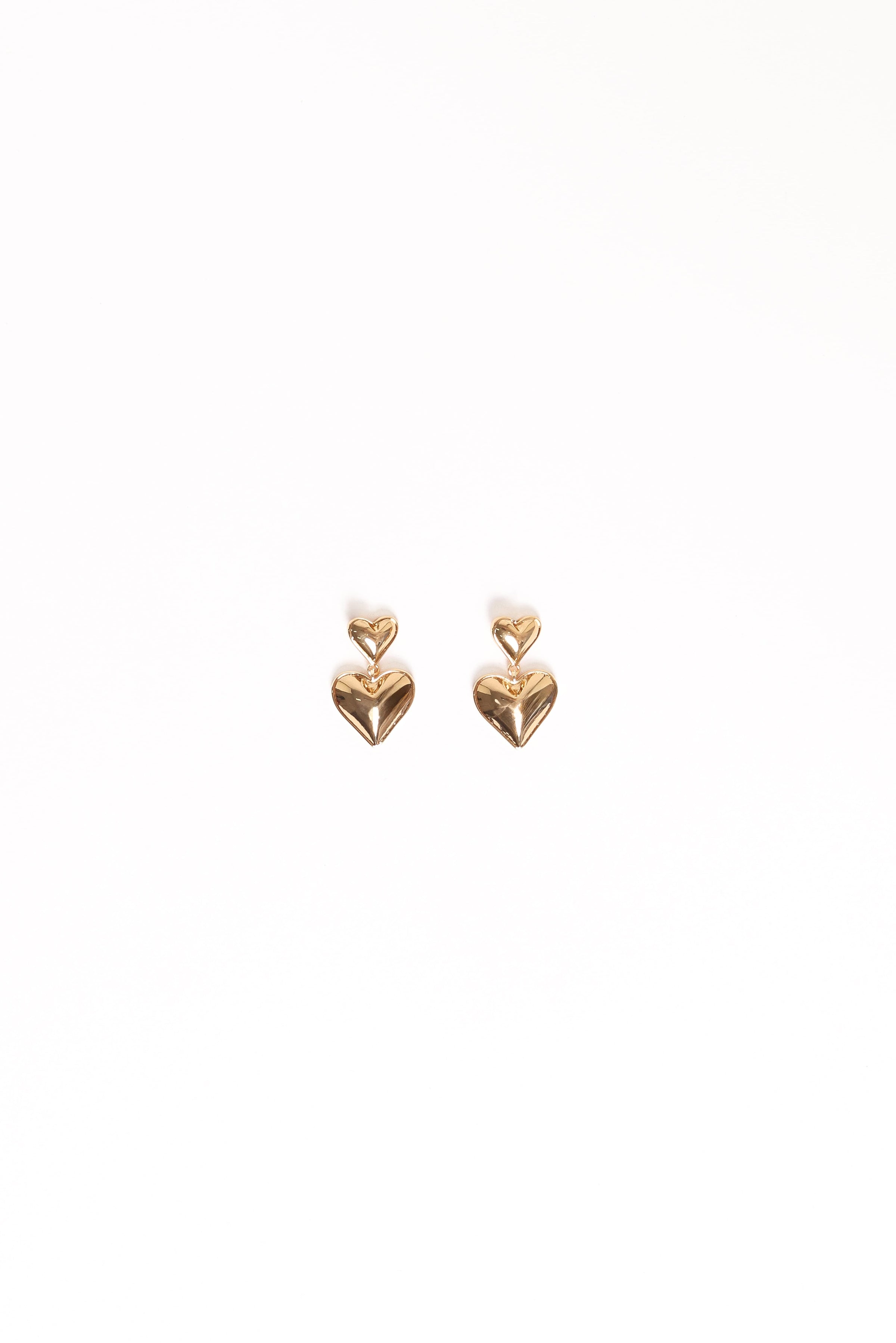 Petal and Pup USA ACCESSORIES Mariana Heart Earrings - Gold One Size