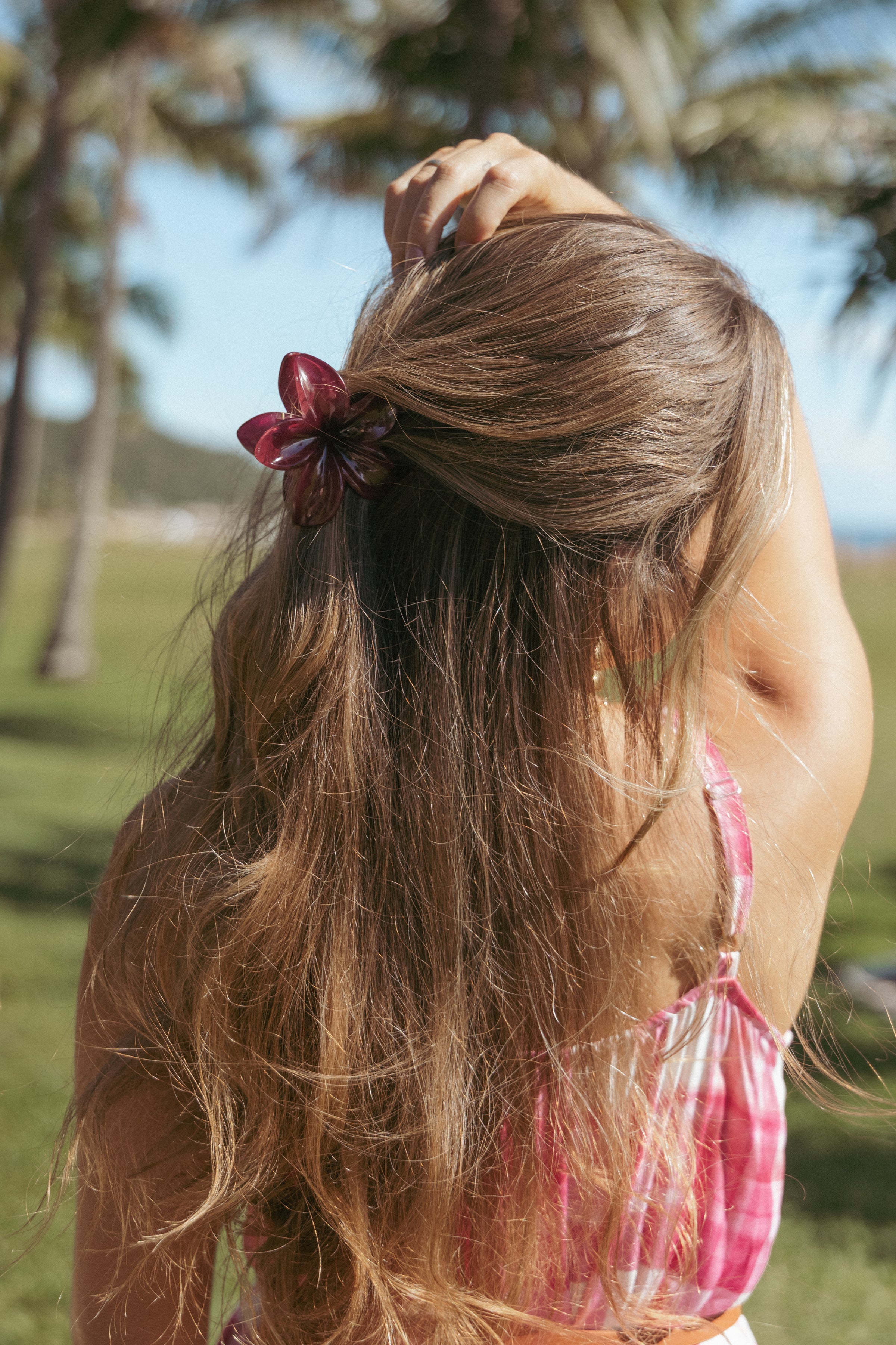 Petal and Pup USA ACCESSORIES Marissa Flower Hair Clip - Wine One Size