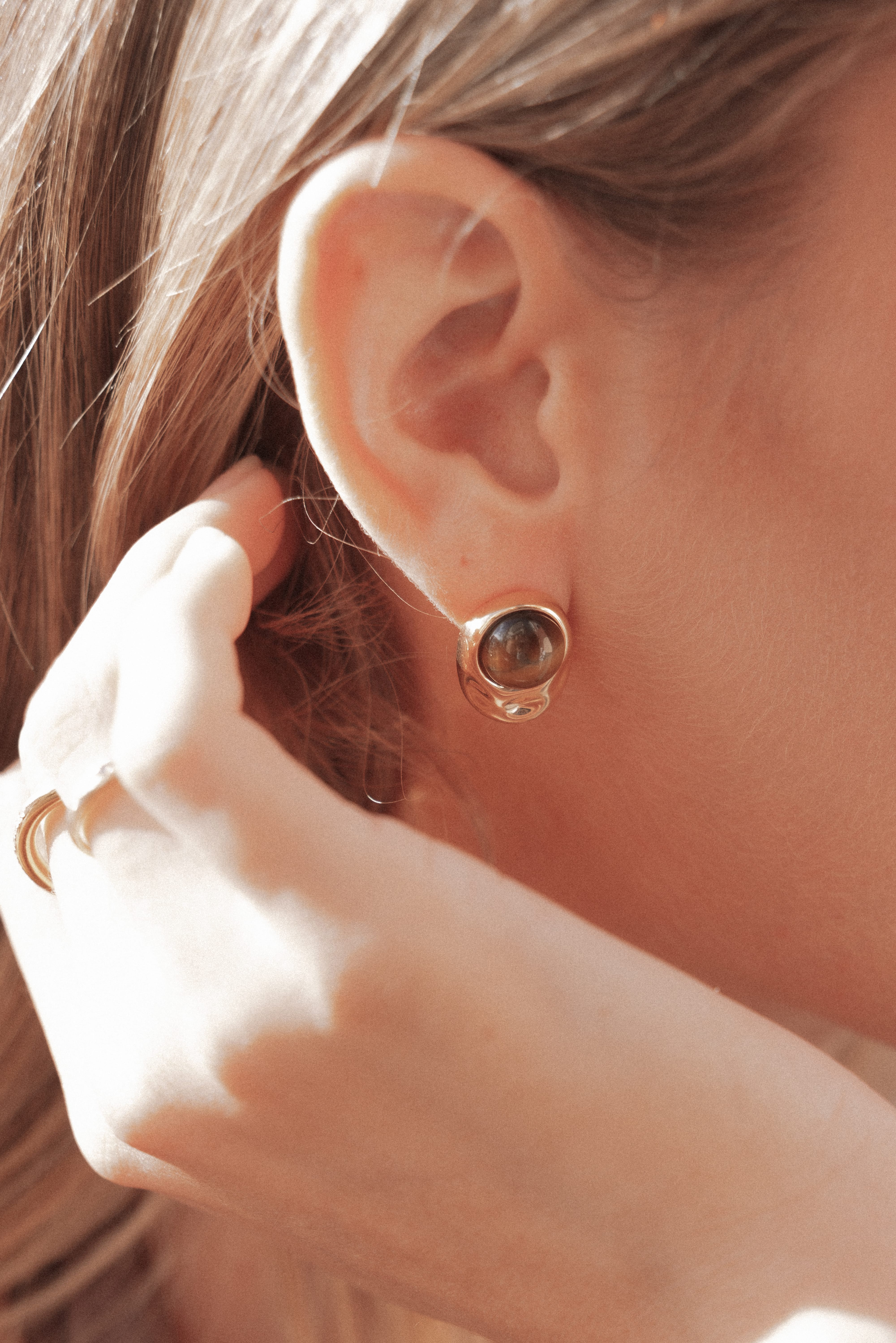Petal and Pup USA ACCESSORIES Nova Earrings - Brown/Gold One Size
