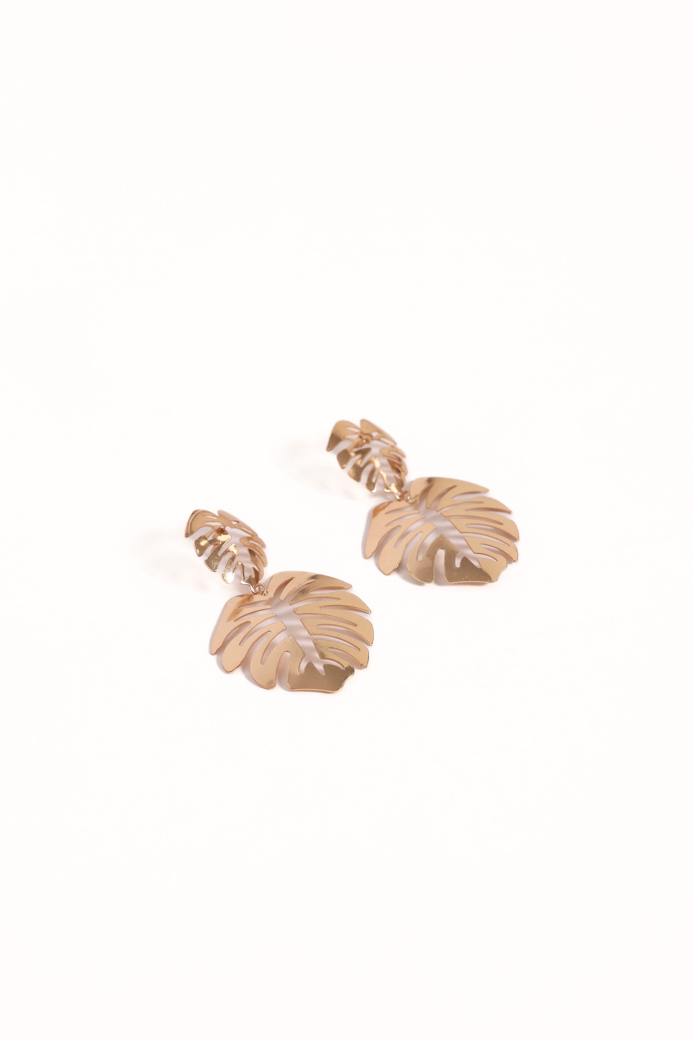 Petal and Pup USA ACCESSORIES Palm Earrings - Gold One Size