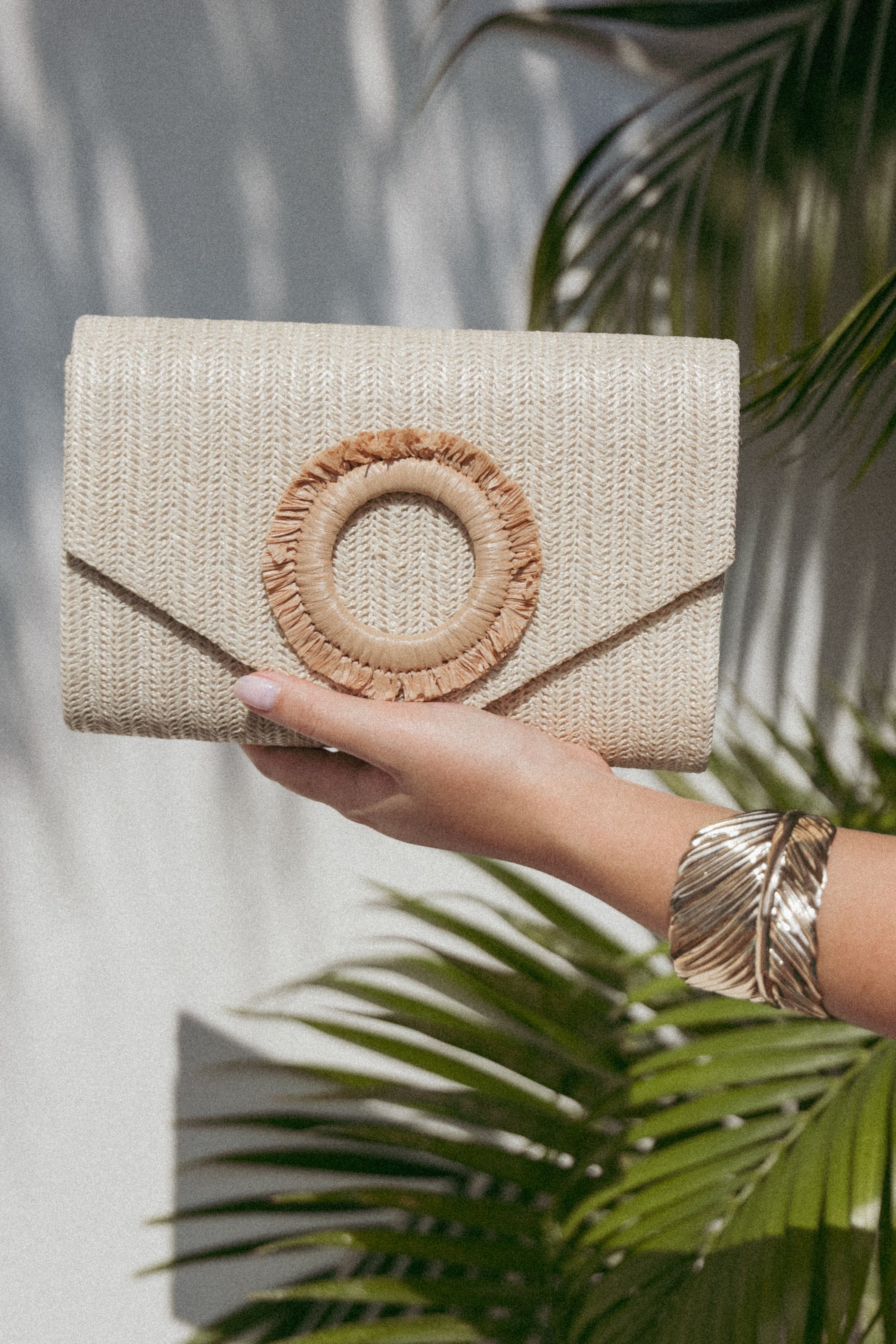 Petal and Pup USA ACCESSORIES Panama Clutch - Sand One Size