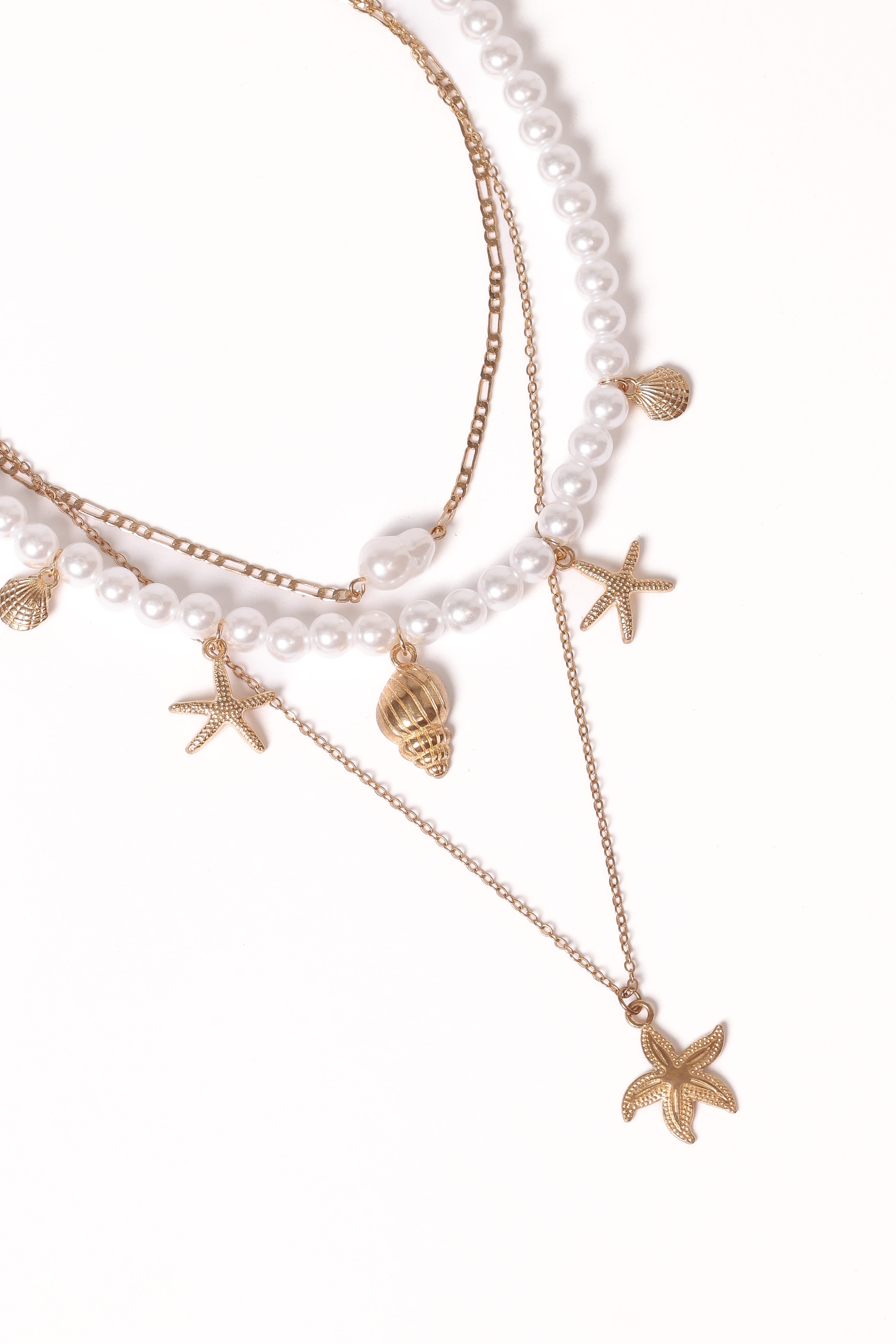 Petal and Pup USA ACCESSORIES Riviera Necklace - Gold/Pearl One Size