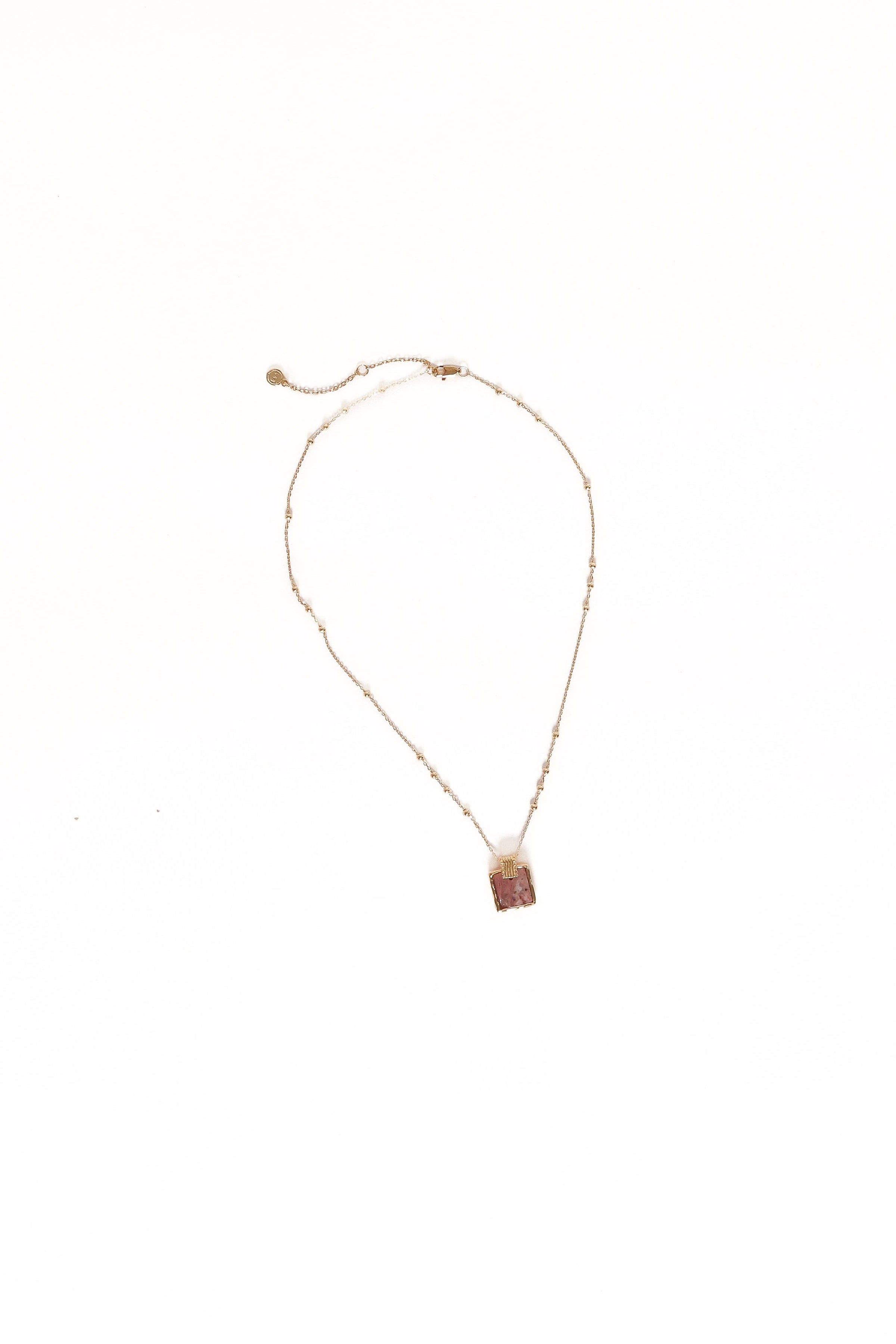 Petal and Pup USA ACCESSORIES Rosie Necklace - Gold/Pink One Size