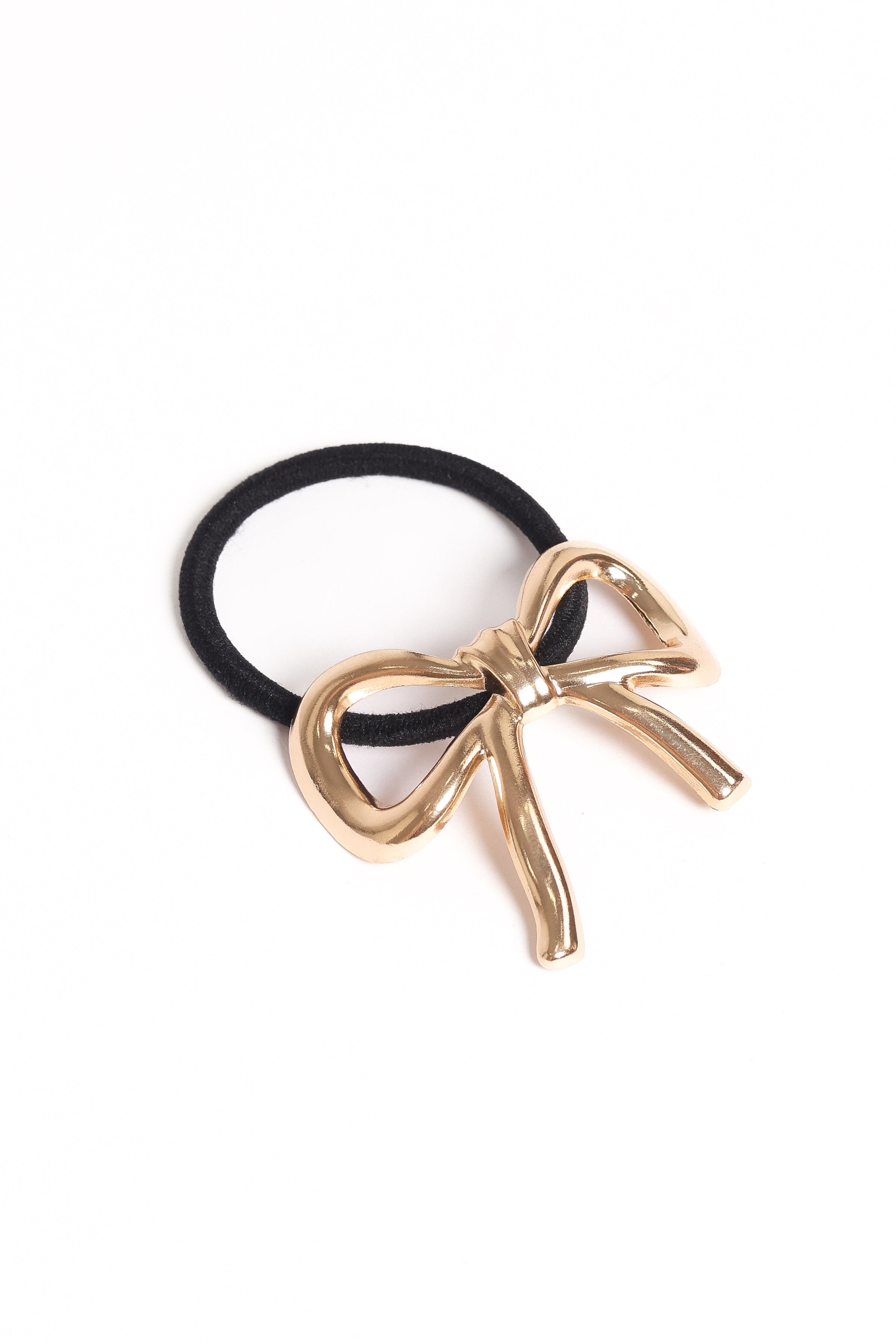 Petal and Pup USA ACCESSORIES Roxy Bow Hair Tie - Gold One Size