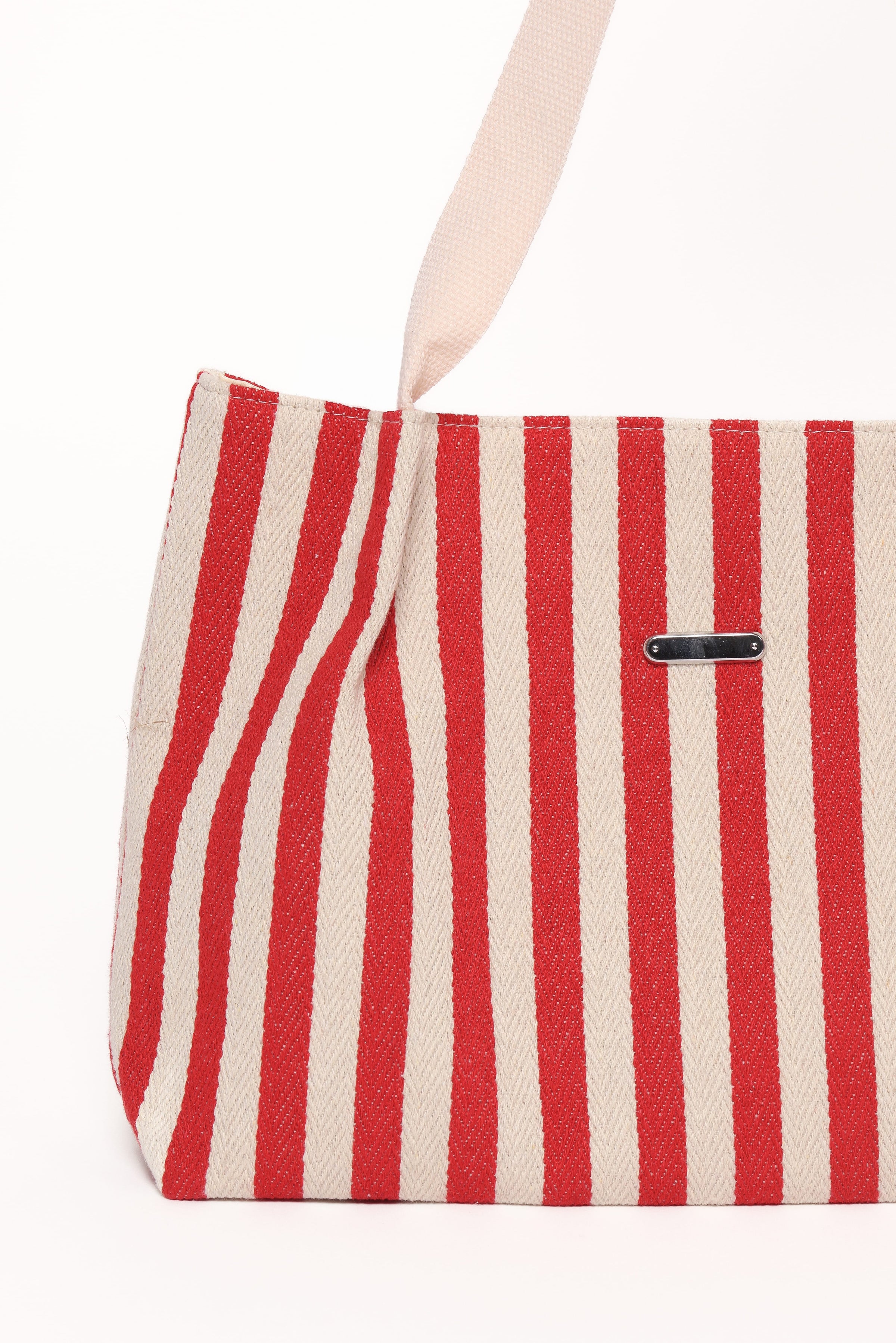 Petal and Pup USA ACCESSORIES Ruby Beach Bag - Red Stripe One Size