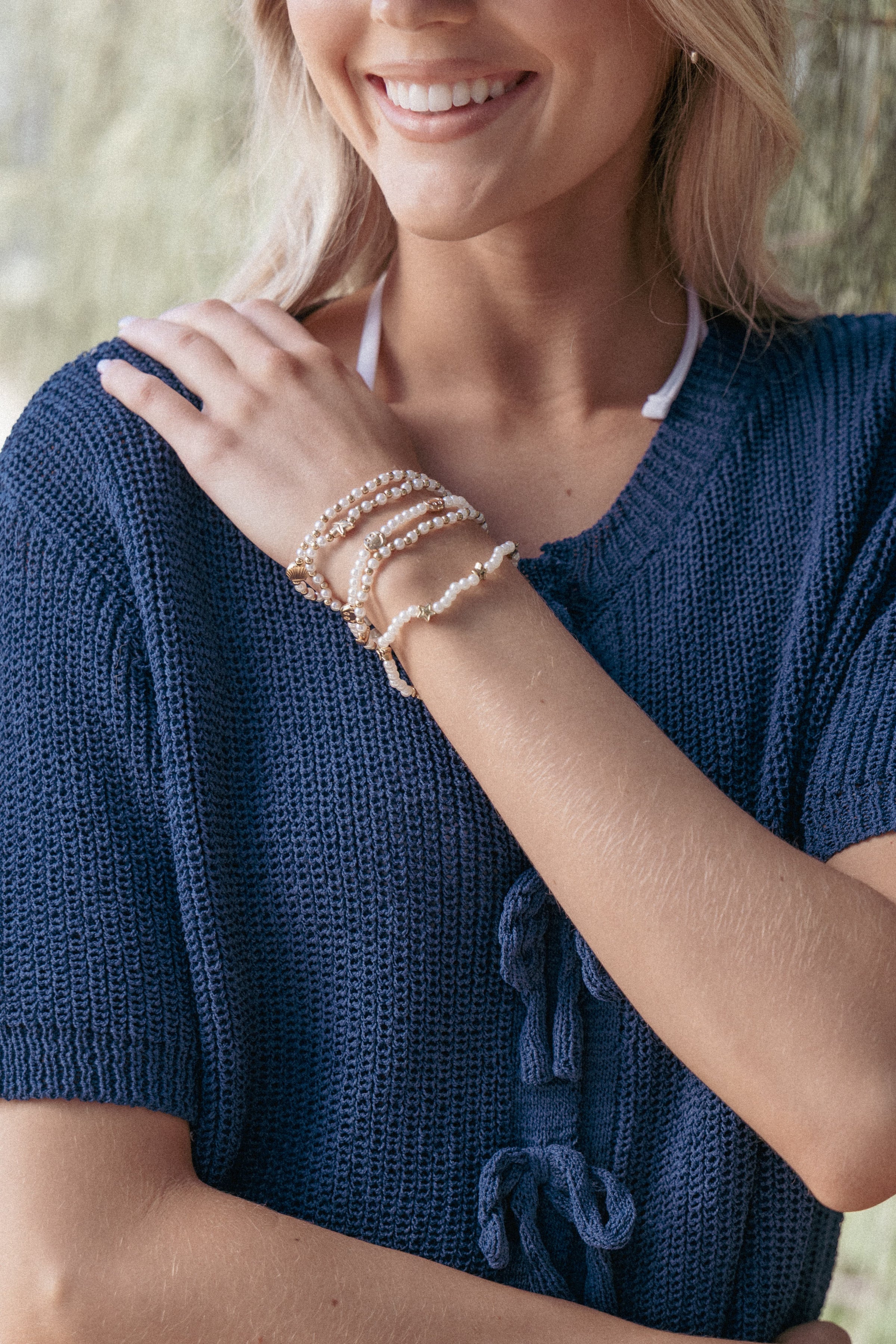 Petal and Pup USA ACCESSORIES Sailor Bracelet Set - Pearl One Size